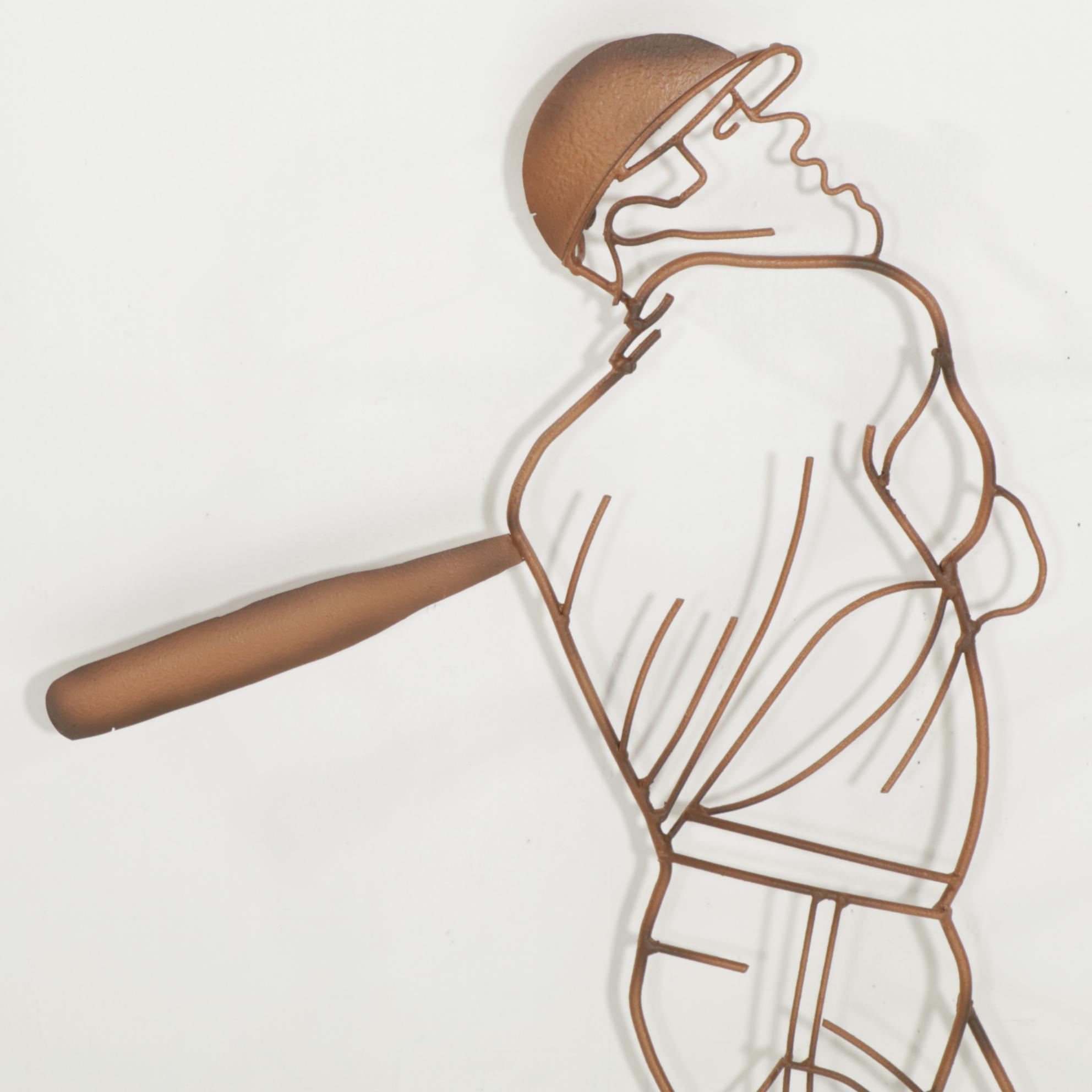 Metal Baseball Pitcher and Batter Wall Hangings