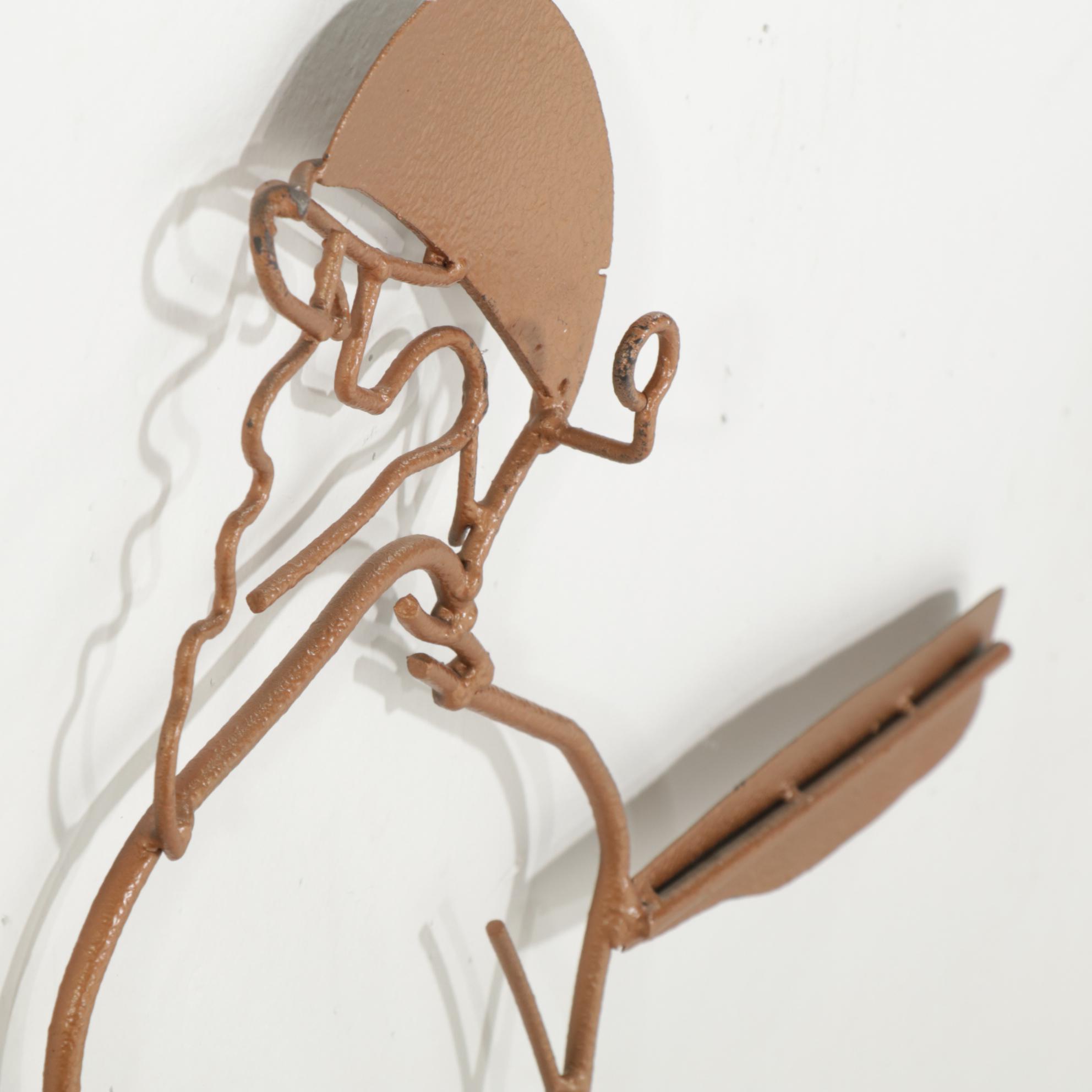 Metal Baseball Pitcher and Batter Wall Hangings