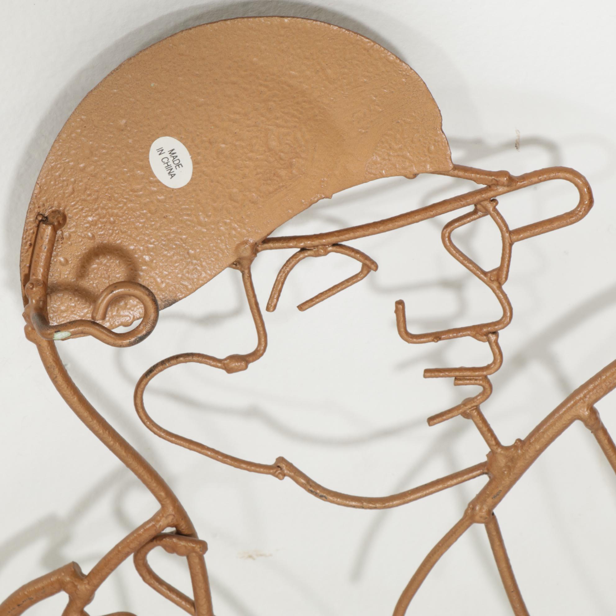 Metal Baseball Pitcher and Batter Wall Hangings