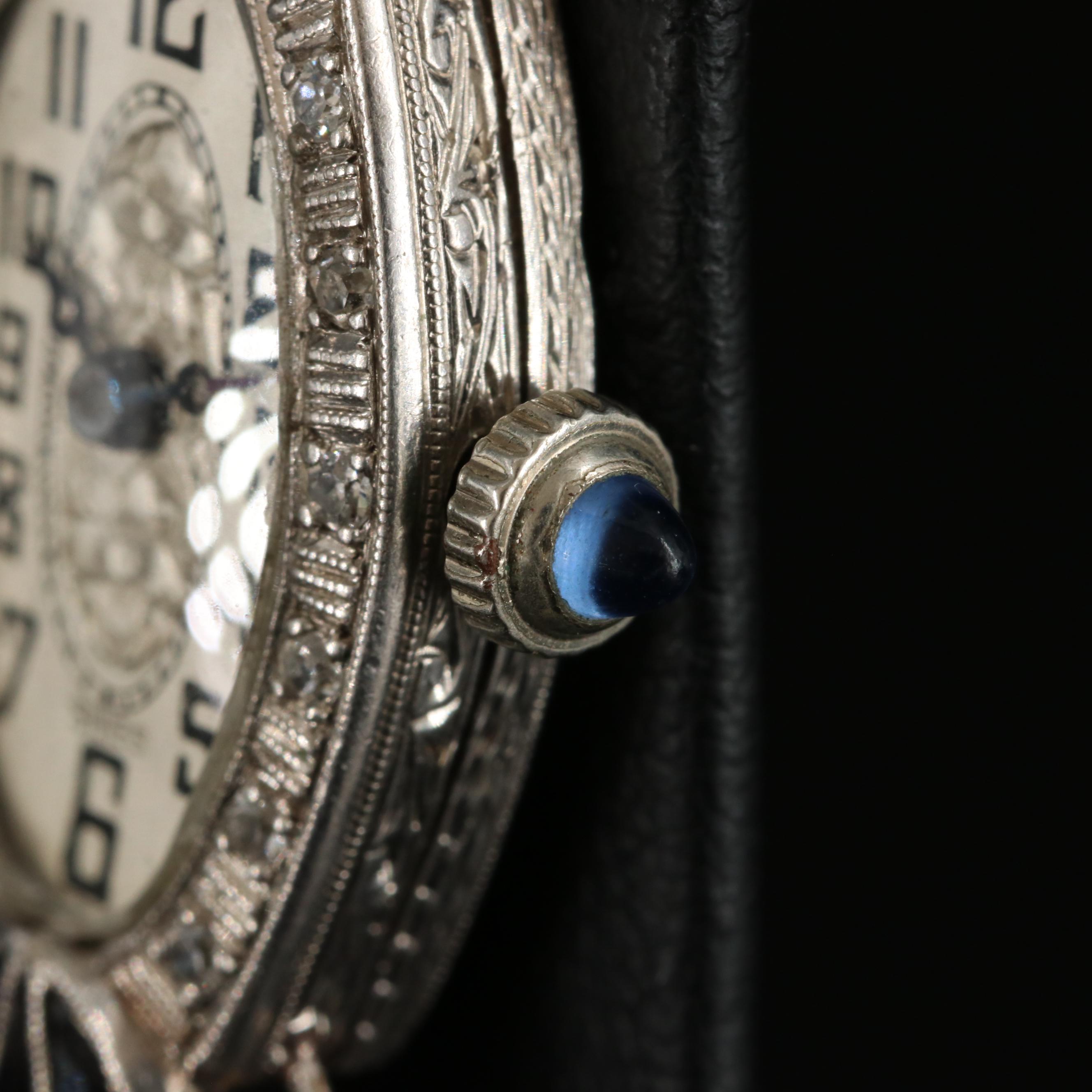 Platinum, Diamond and Sapphire Swiss Watch