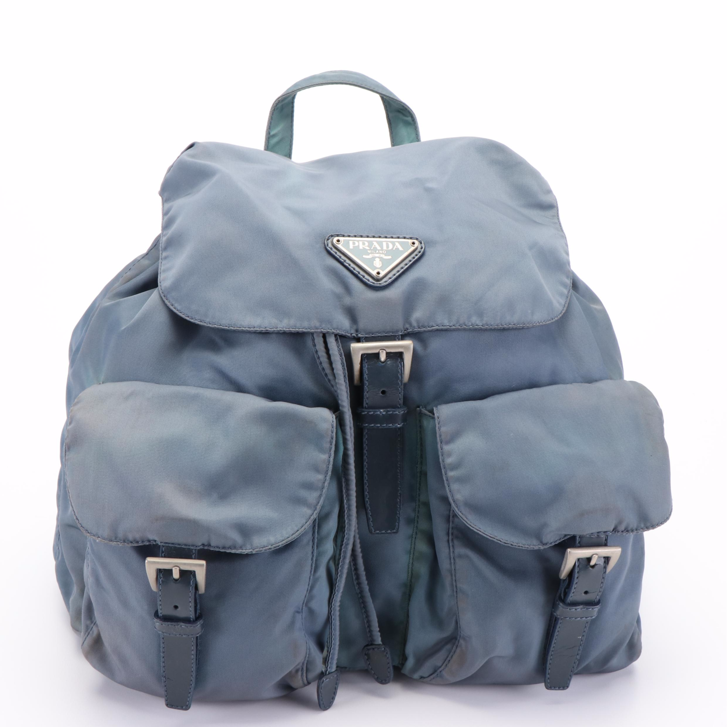 Prada Light Blue Nylon Backpack Bag