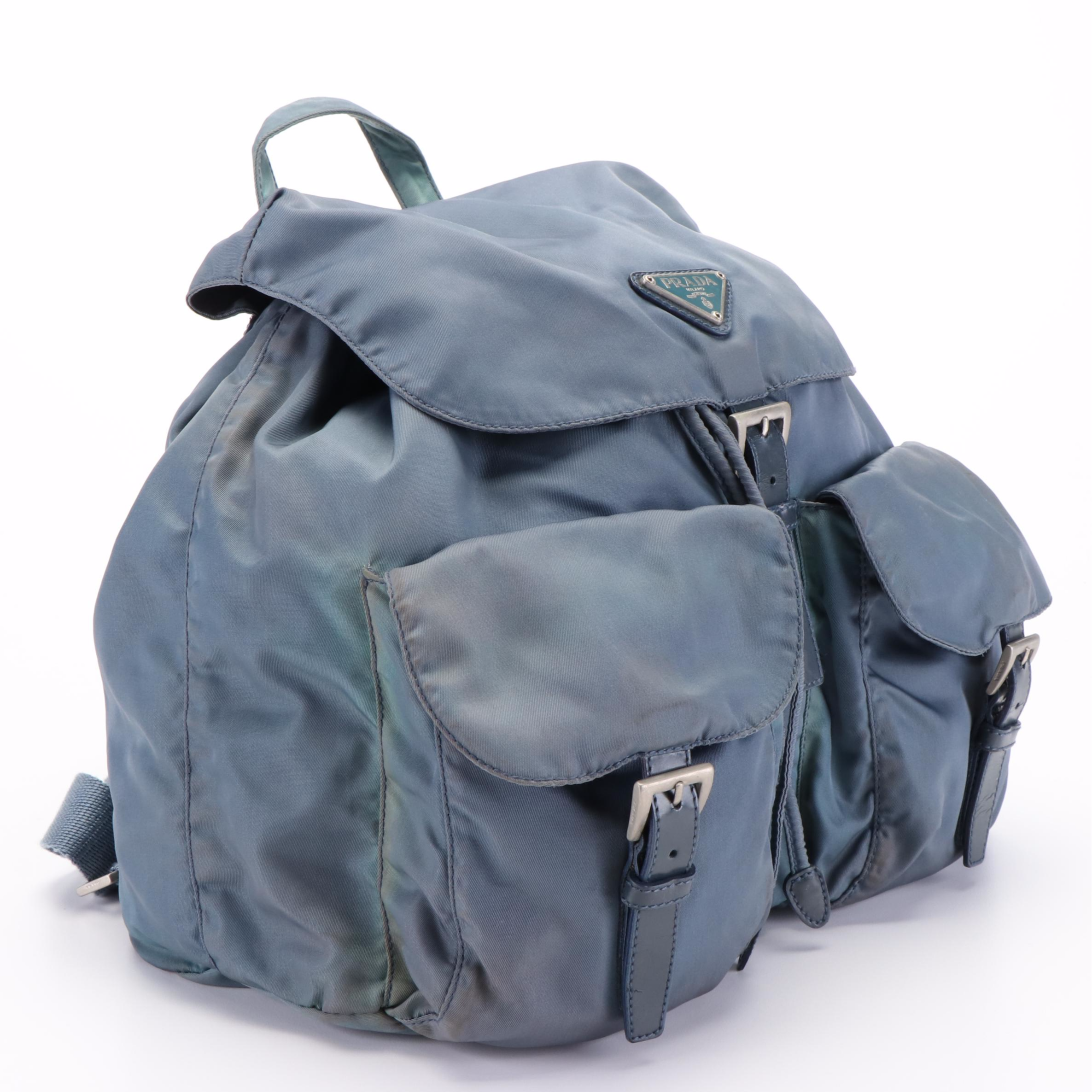 Prada Light Blue Nylon Backpack Bag