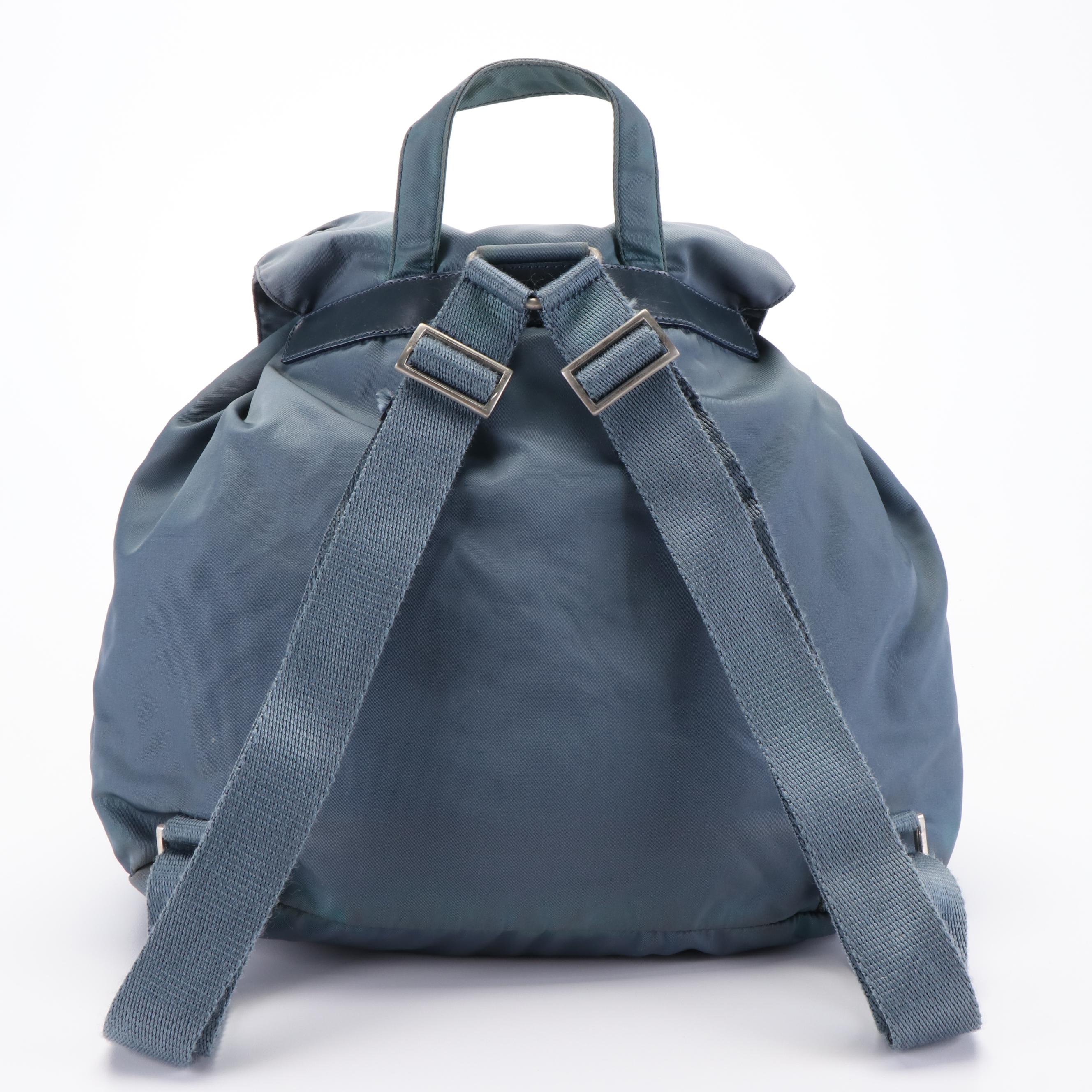 Prada Light Blue Nylon Backpack Bag
