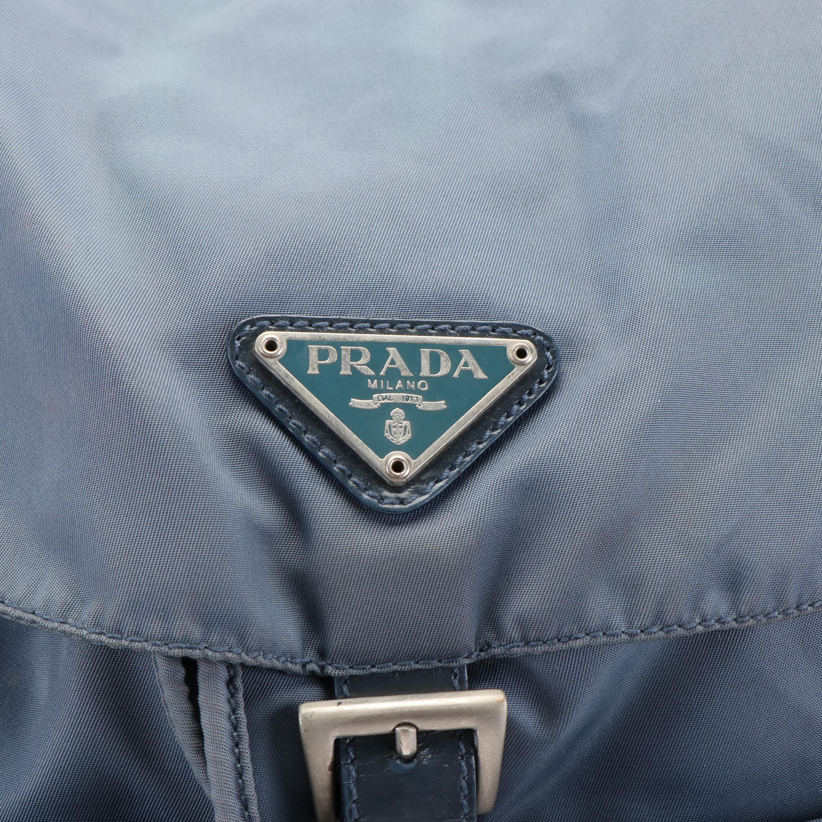 Prada Light Blue Nylon Backpack Bag