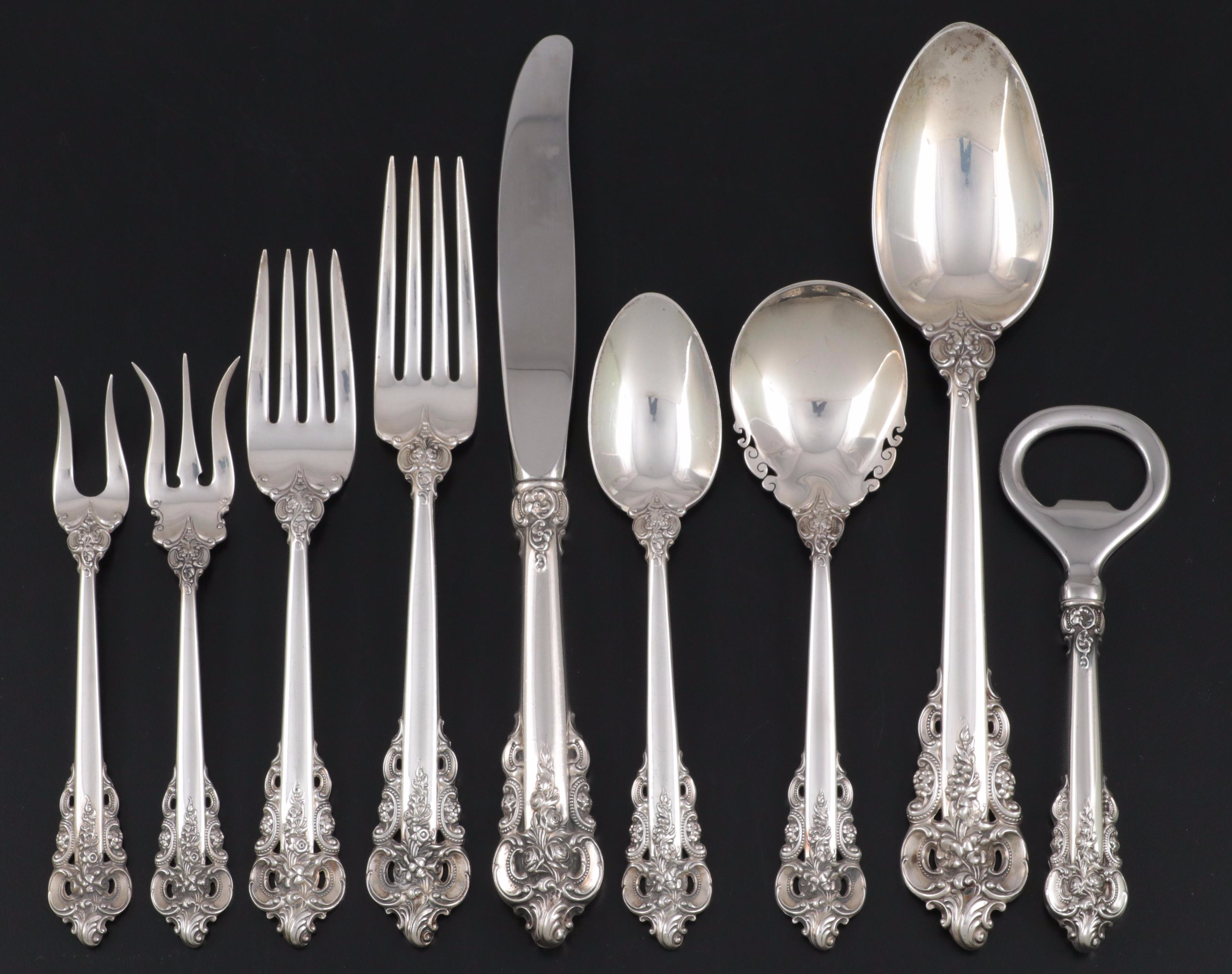 Wallace Silver "Grande Baroque" Sterling Silver Flatware, Late 20th Century