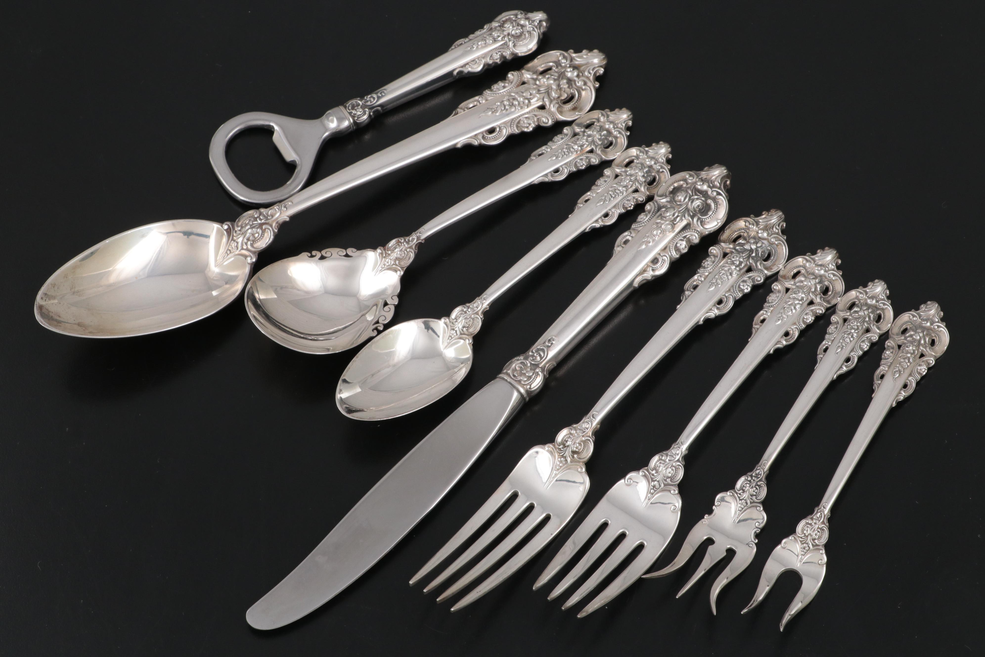 Wallace Silver "Grande Baroque" Sterling Silver Flatware, Late 20th Century