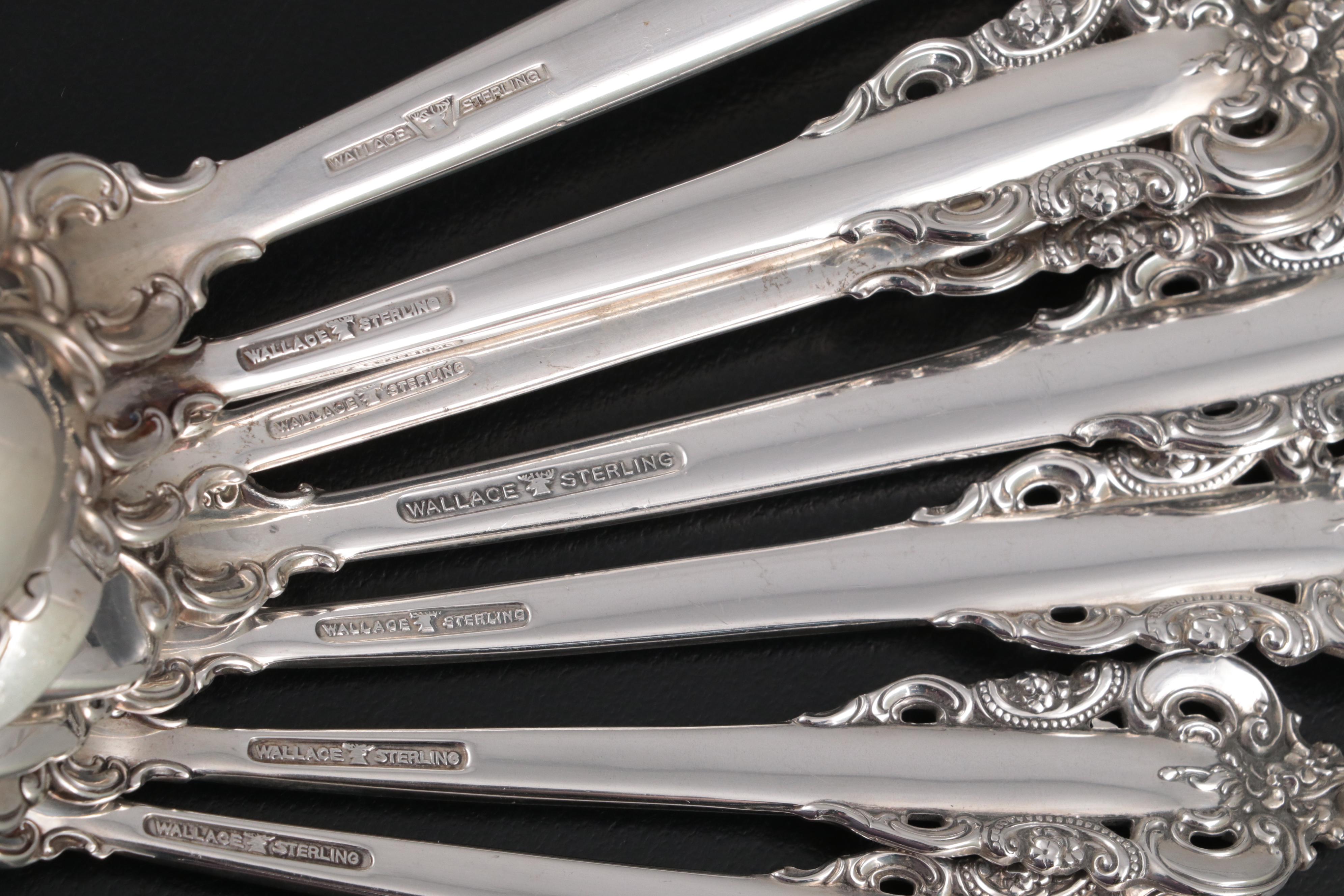 Wallace Silver "Grande Baroque" Sterling Silver Flatware, Late 20th Century