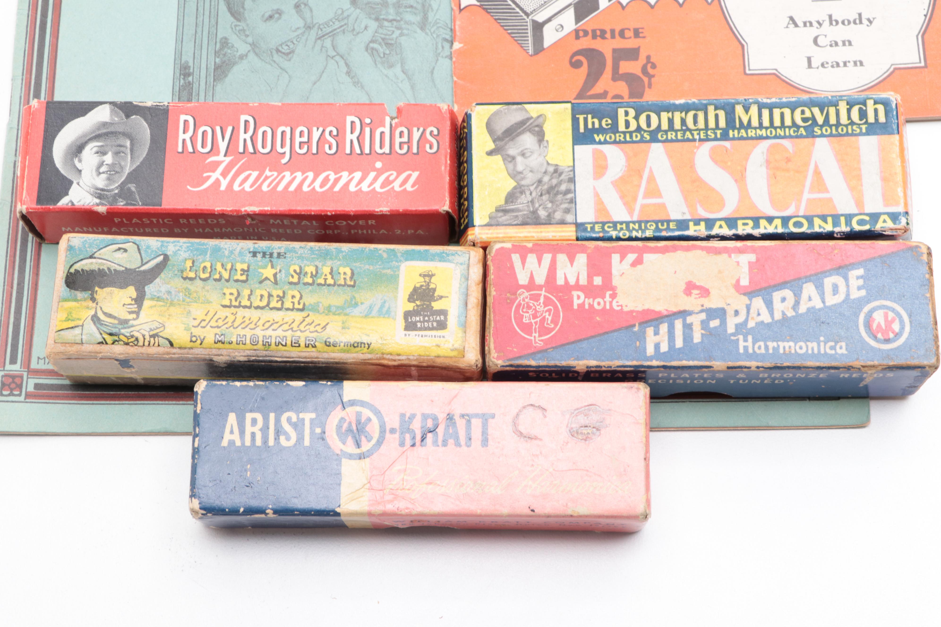 Hohner, Borrah Minevitch, William Kratt with Other Harmonicas and Sheet Music