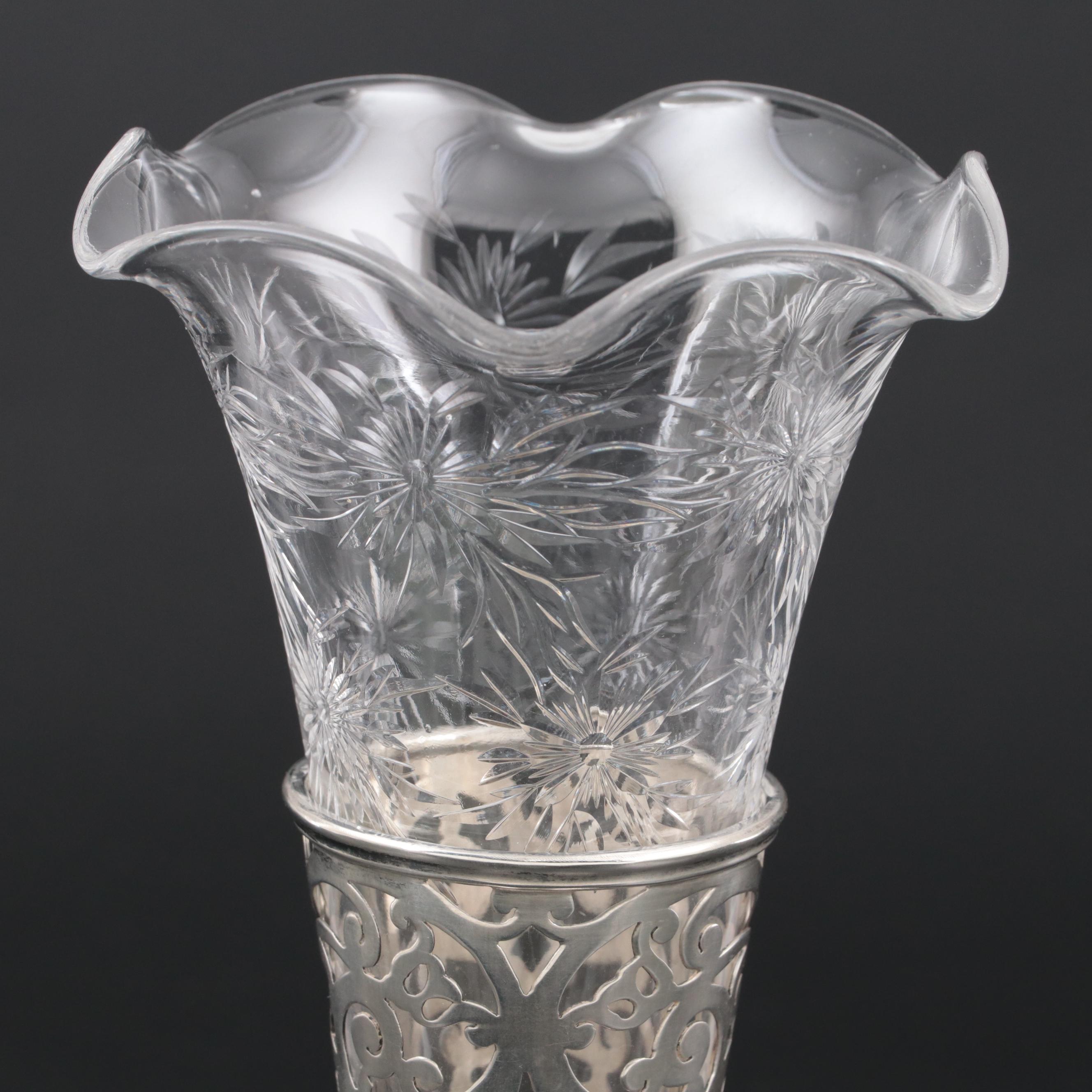 Bailey, Banks & Biddle Sterling Silver and Glass Vase