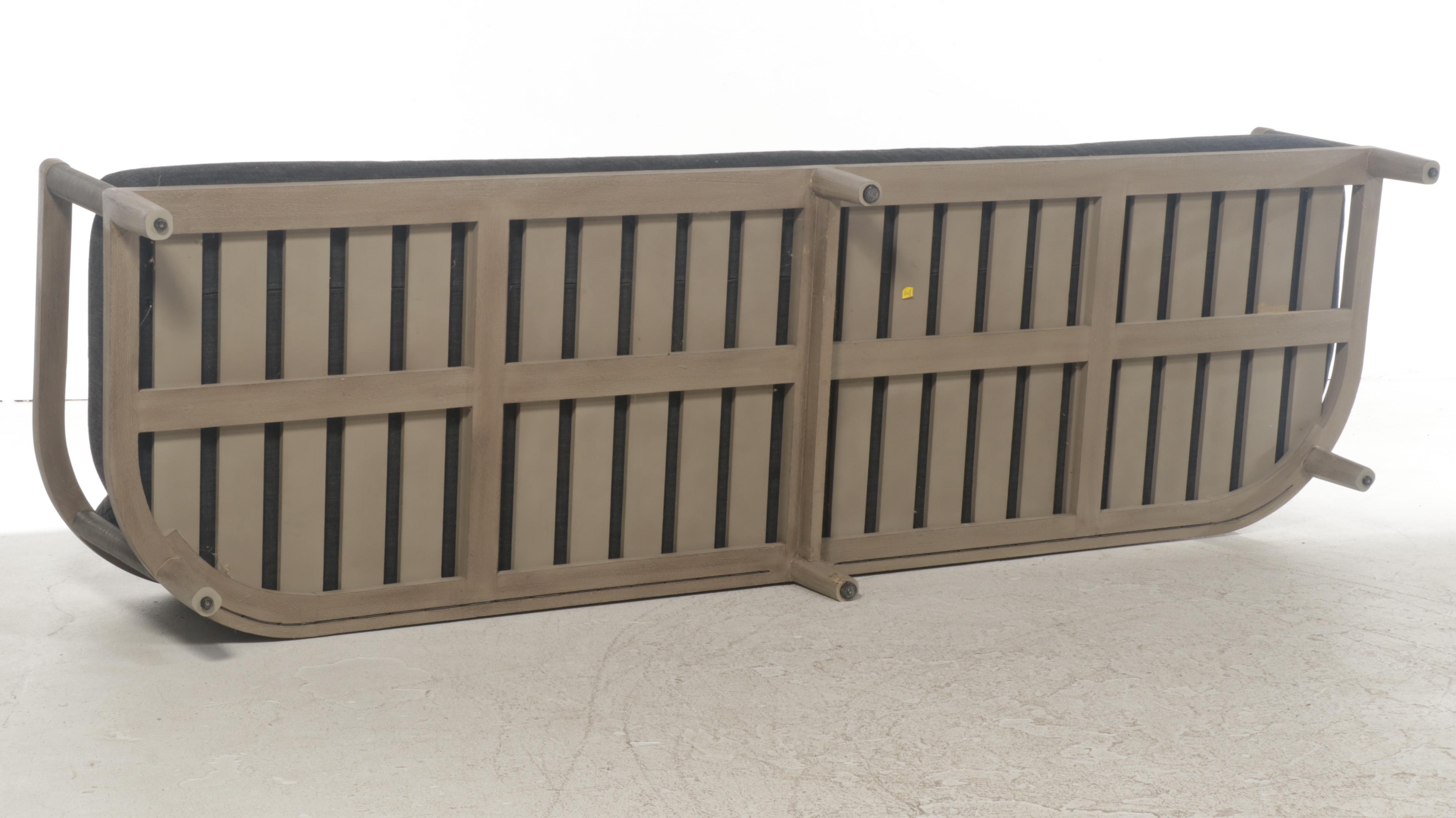 Restoration Hardware Teak and All-Weather Wicker Sofa