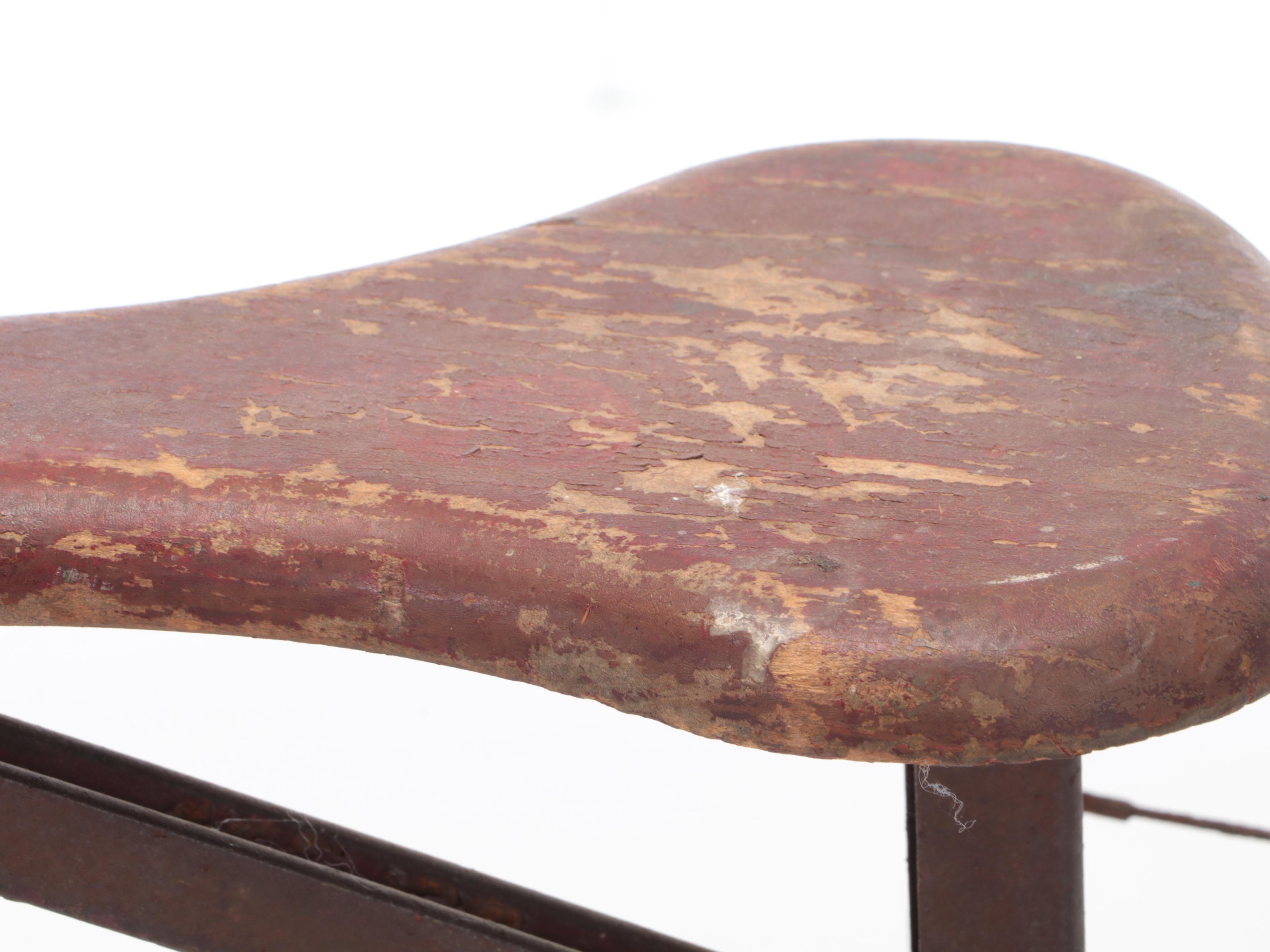 Vintage Painted Wood and Metal Tricycle, 1920s-1930s