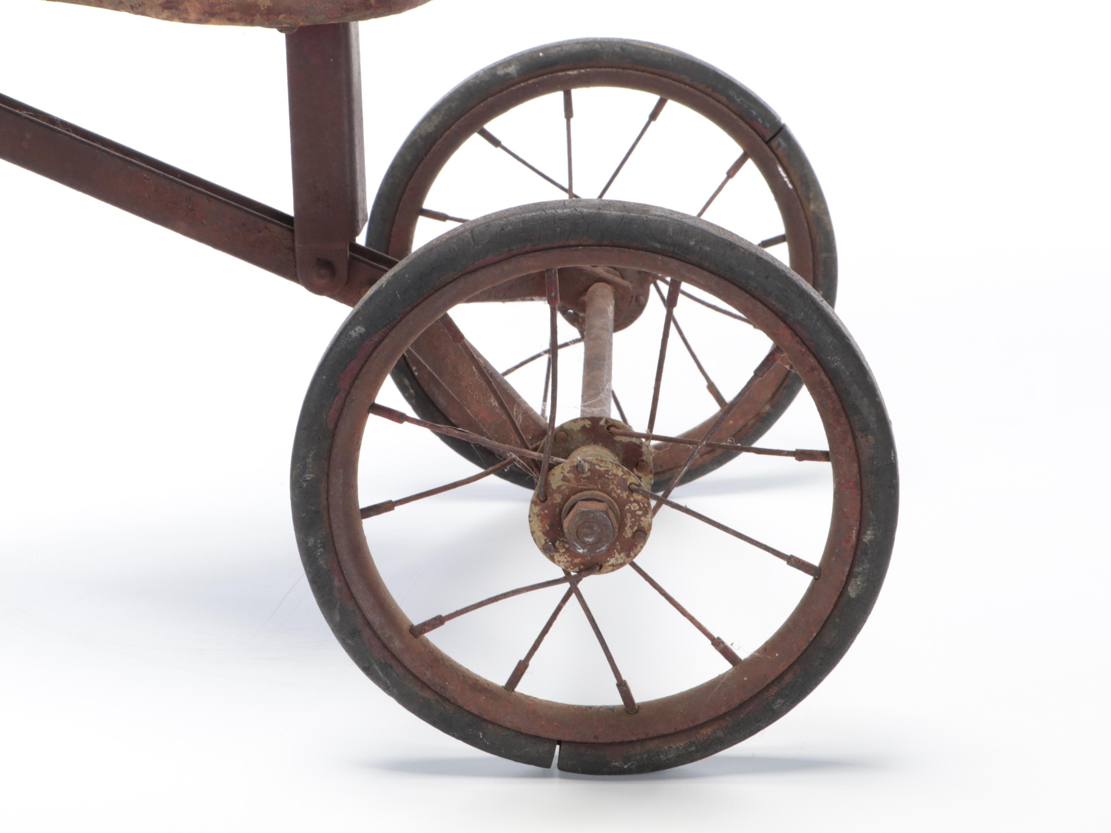 Vintage Painted Wood and Metal Tricycle, 1920s-1930s