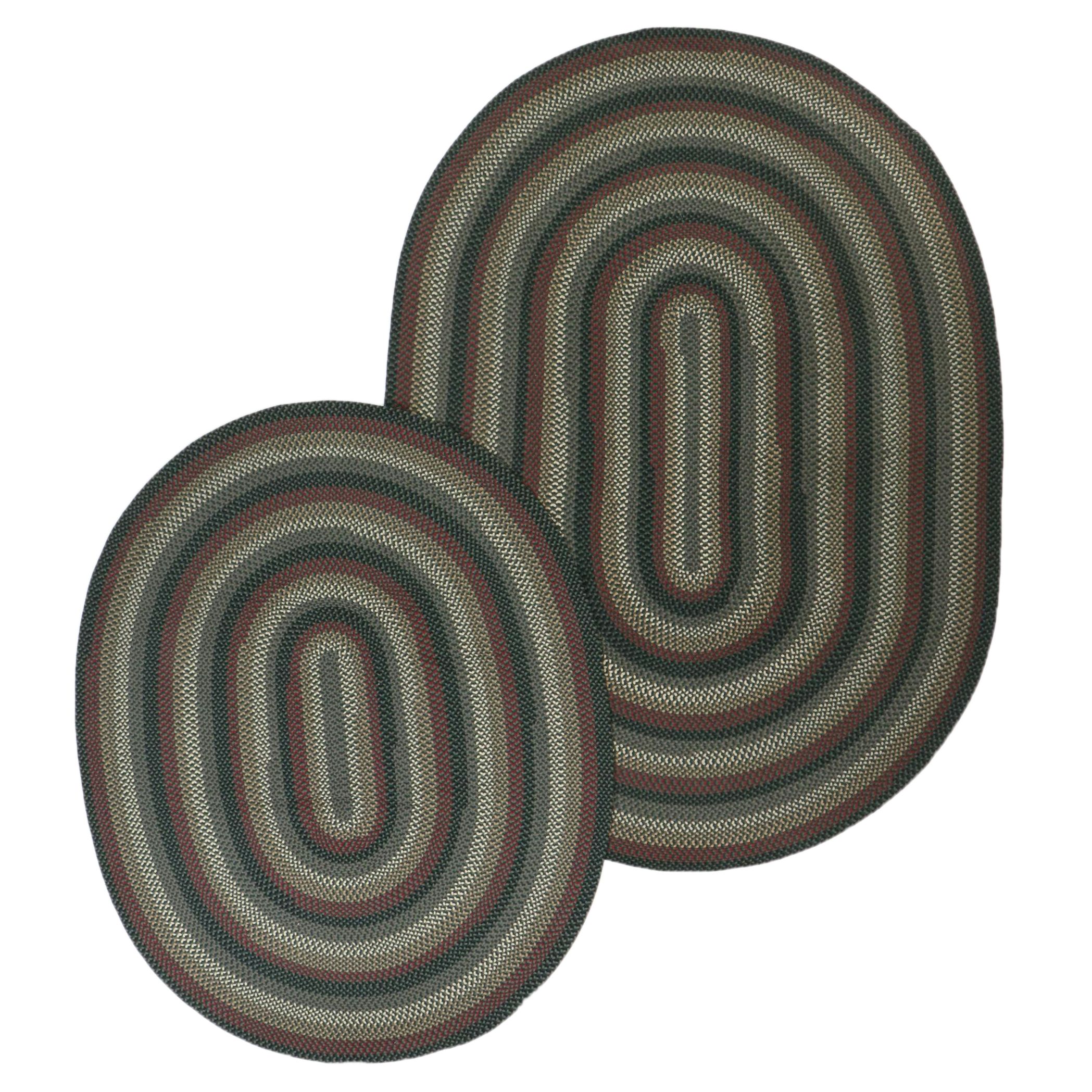 Two Oval Handmade Braided Area Rugs