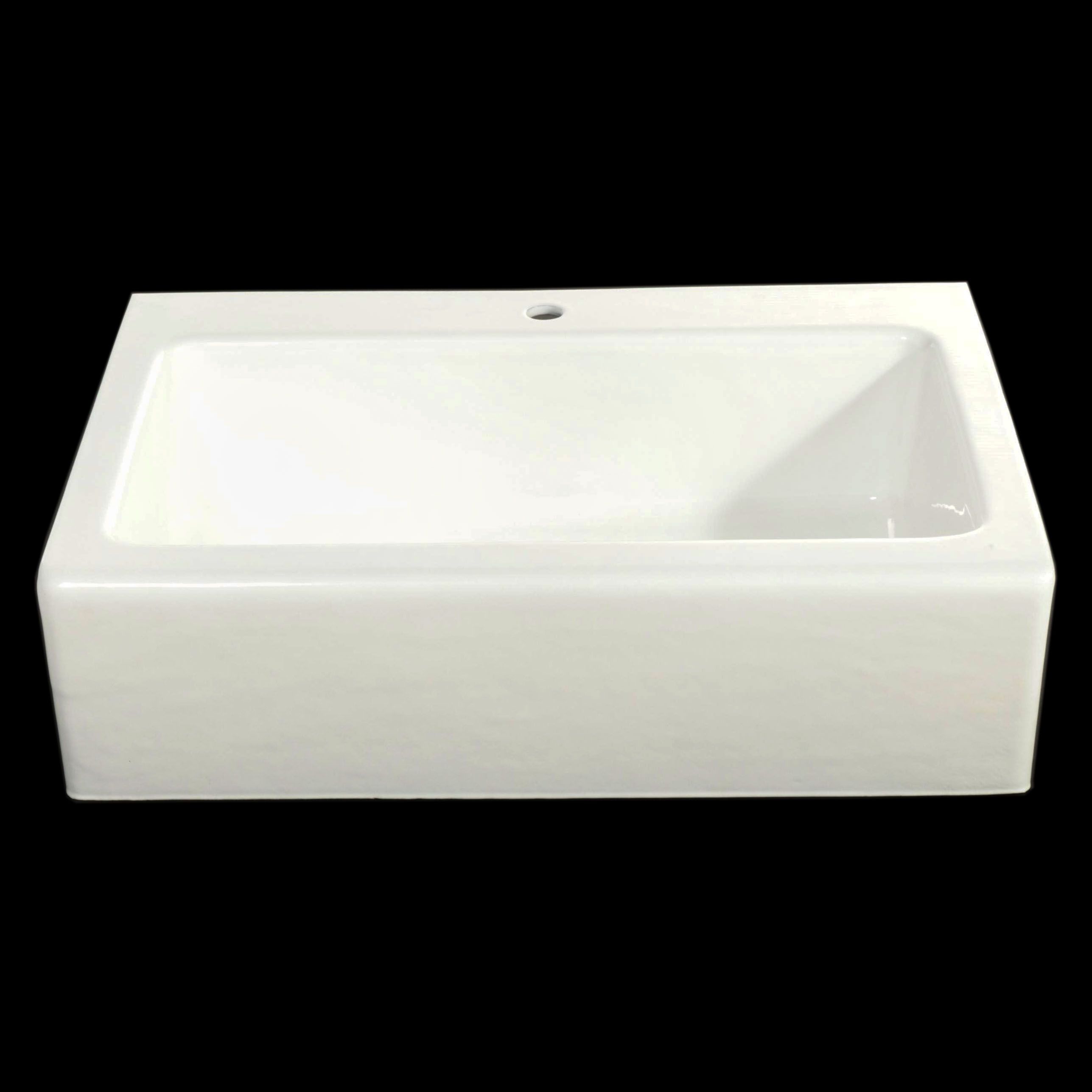 White Enameled Cast Iron Farmhouse Kitchen Sink