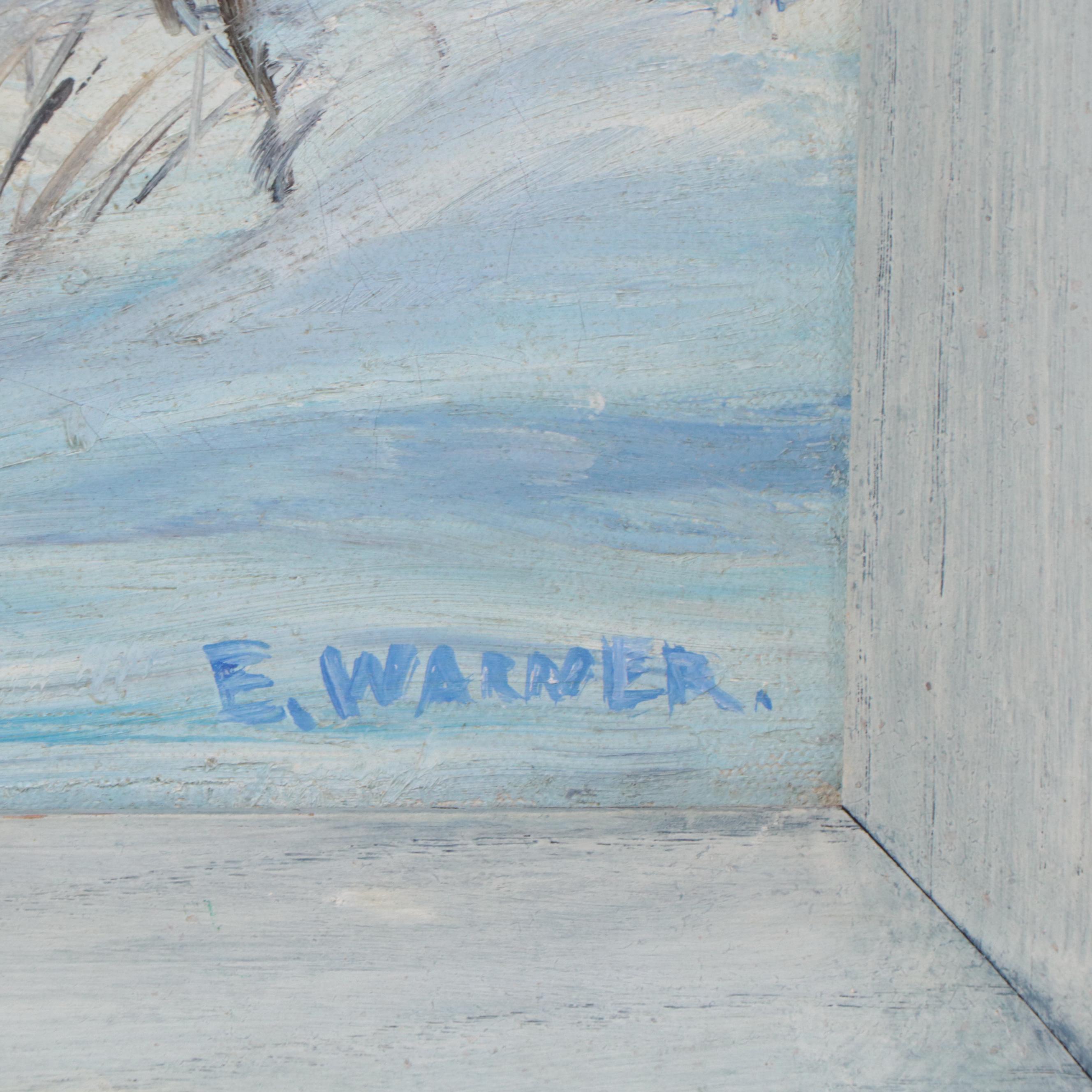 Everett Warner Winter Landscape Oil Painting, Mid 20th Century