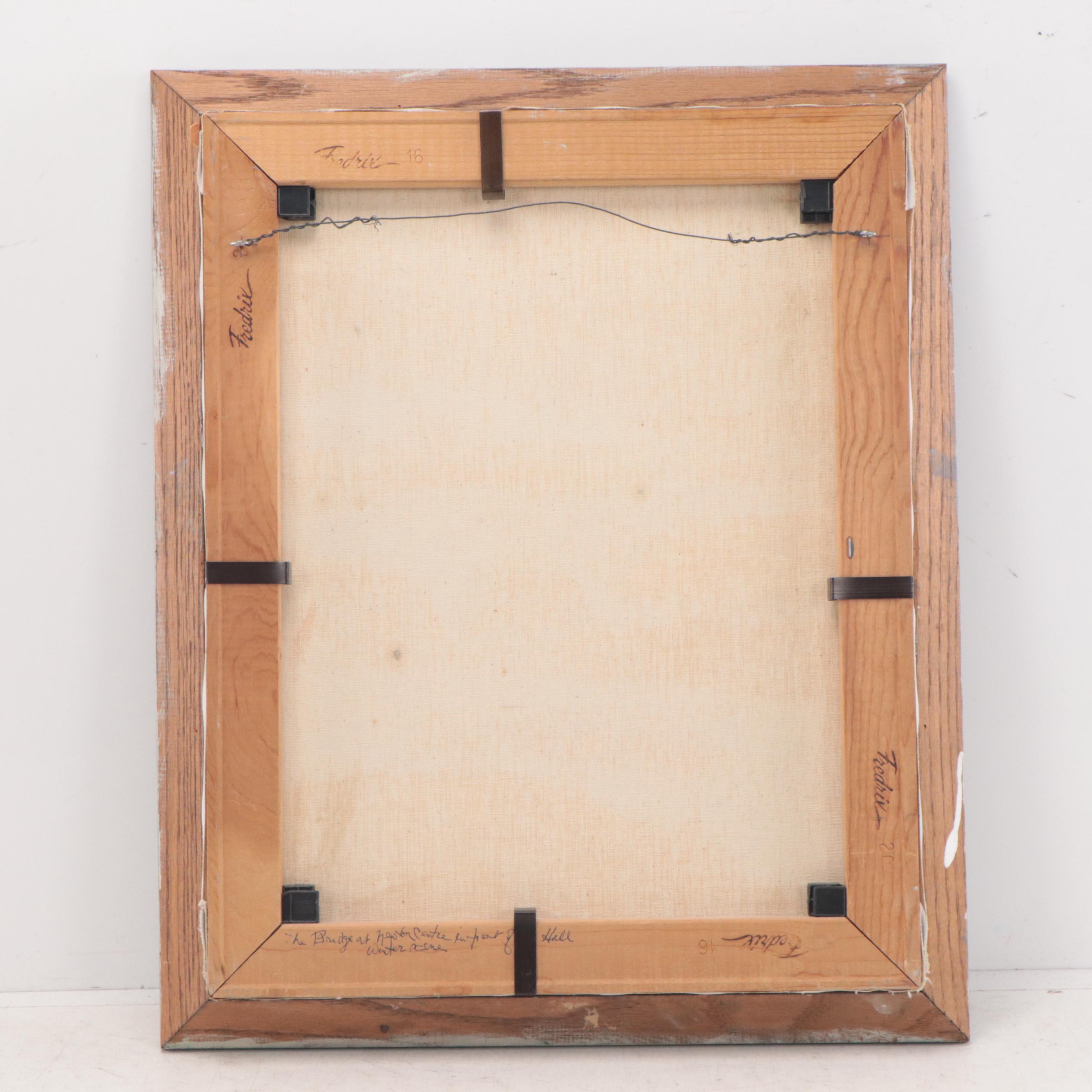 Everett Warner Winter Landscape Oil Painting, Mid 20th Century