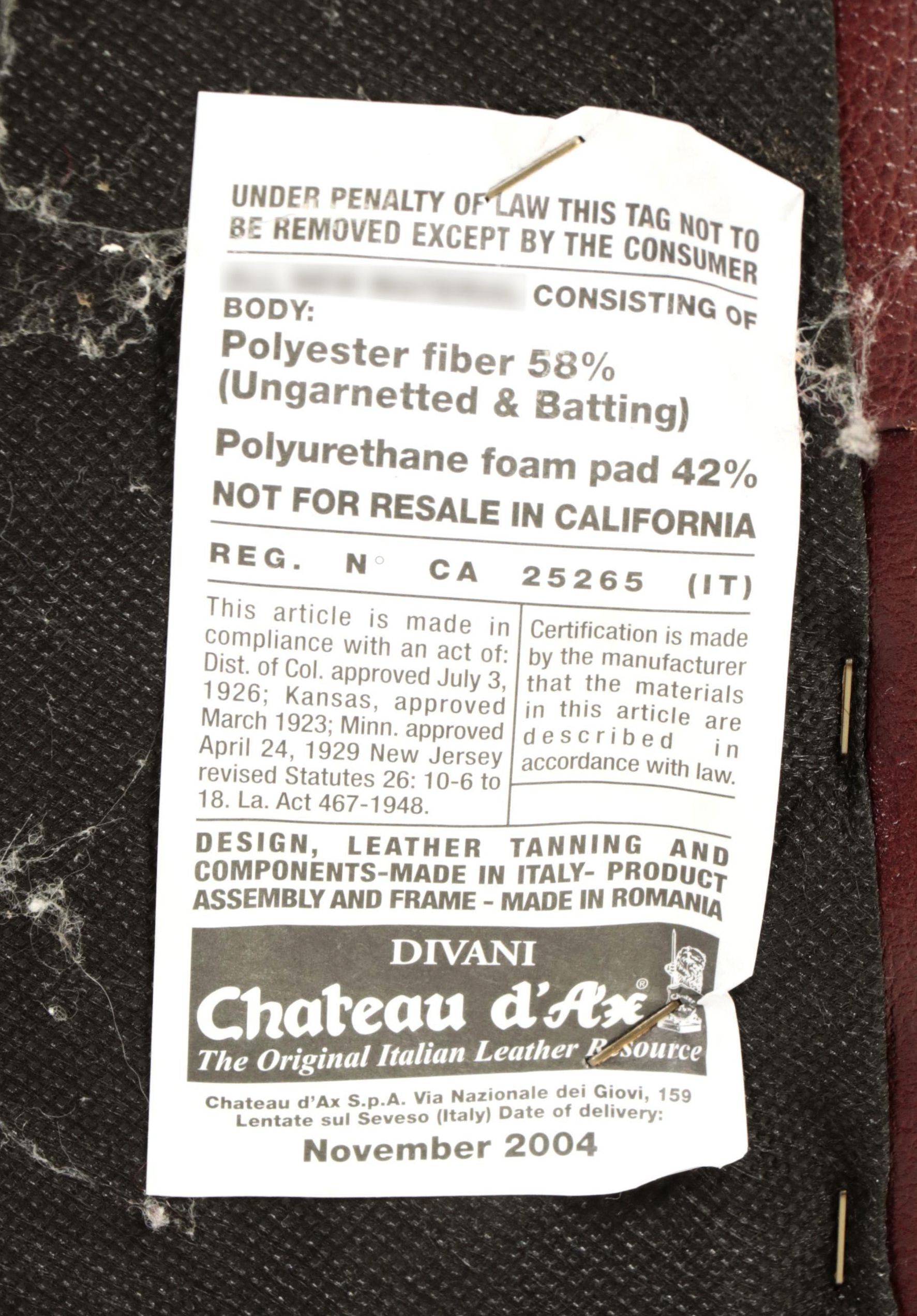 Chateau D'ax Leather Roll-Arm Sofa with Nailheads