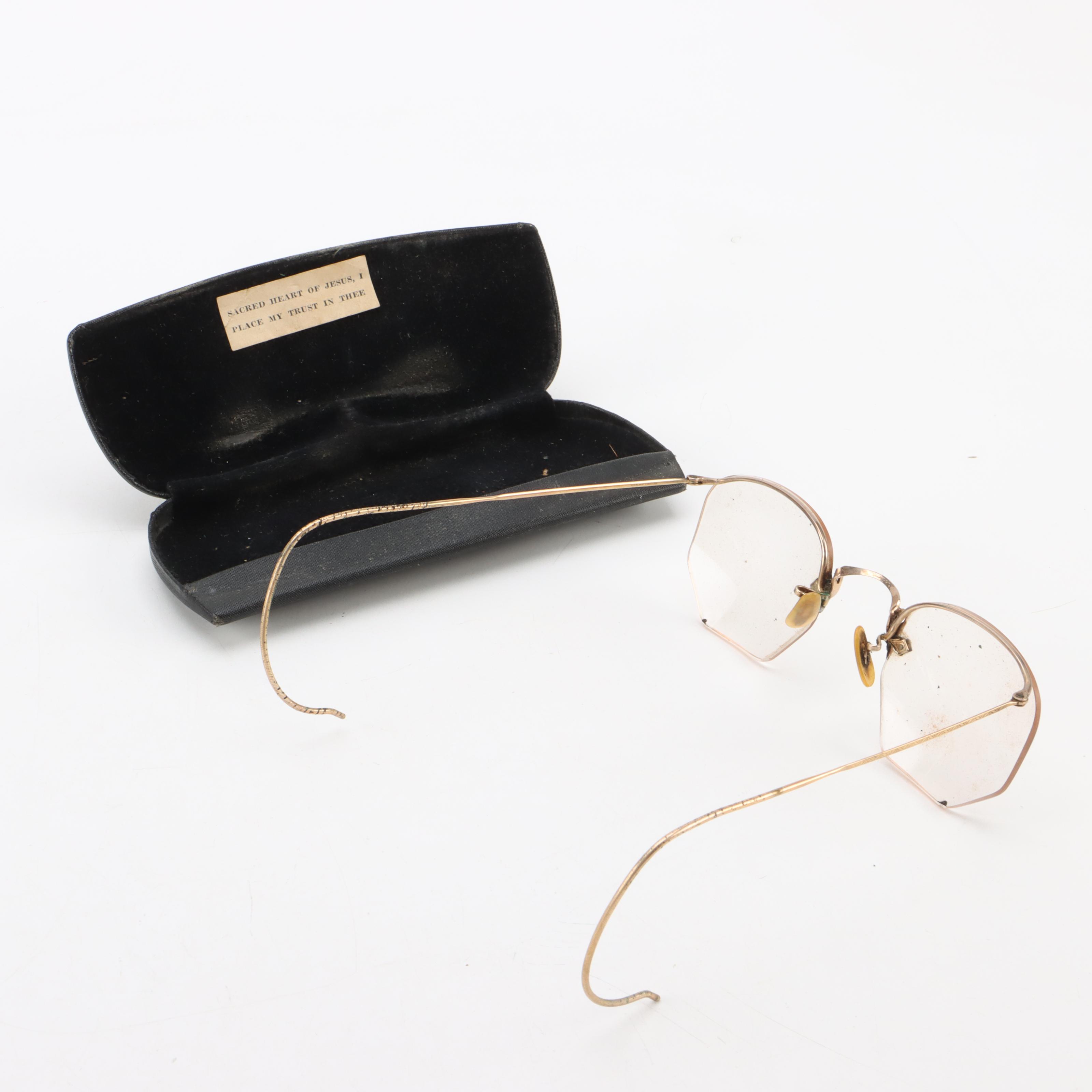 Assorted Wire Rim Spectacles in Cases, Mid-Late 20th Century