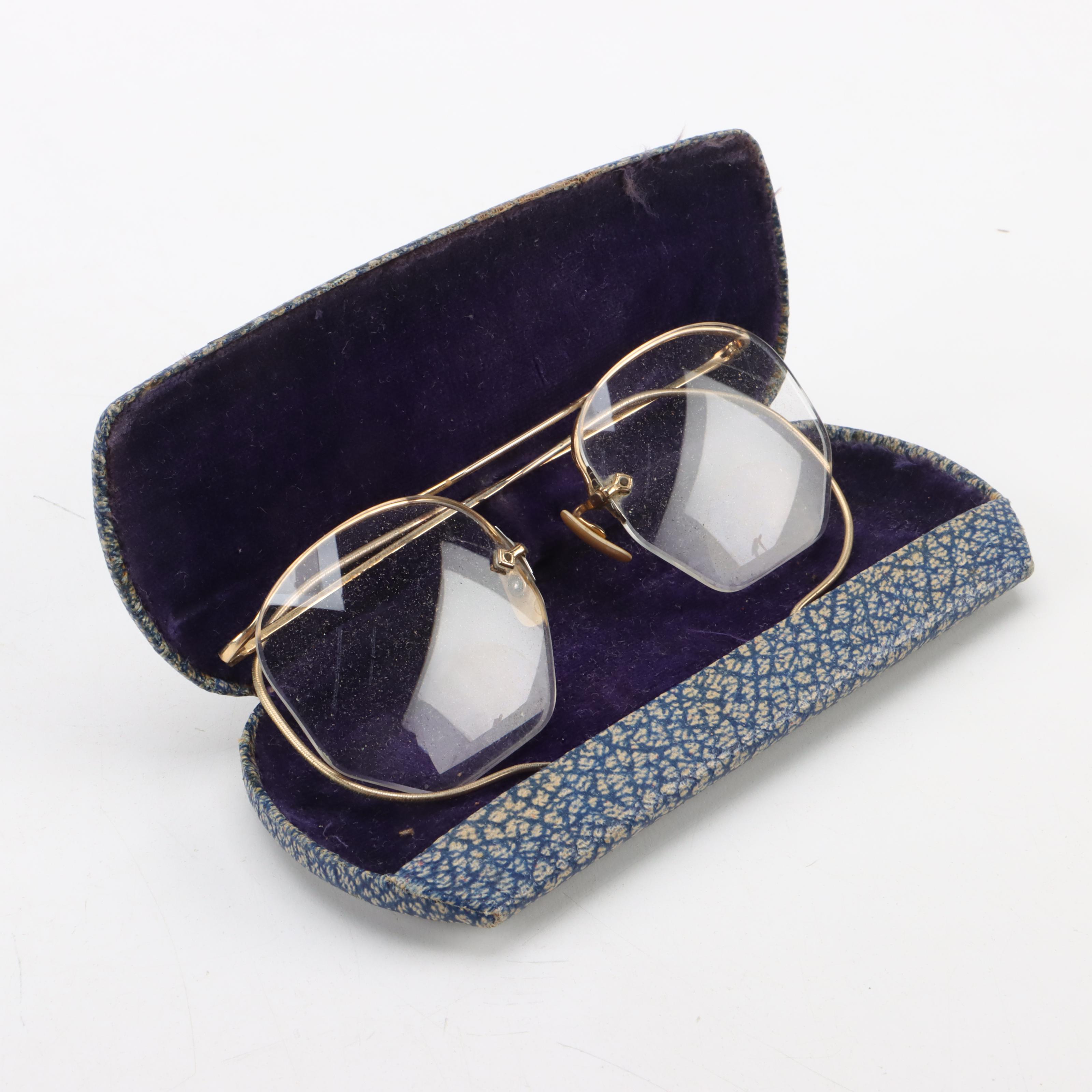 Assorted Wire Rim Spectacles in Cases, Mid-Late 20th Century