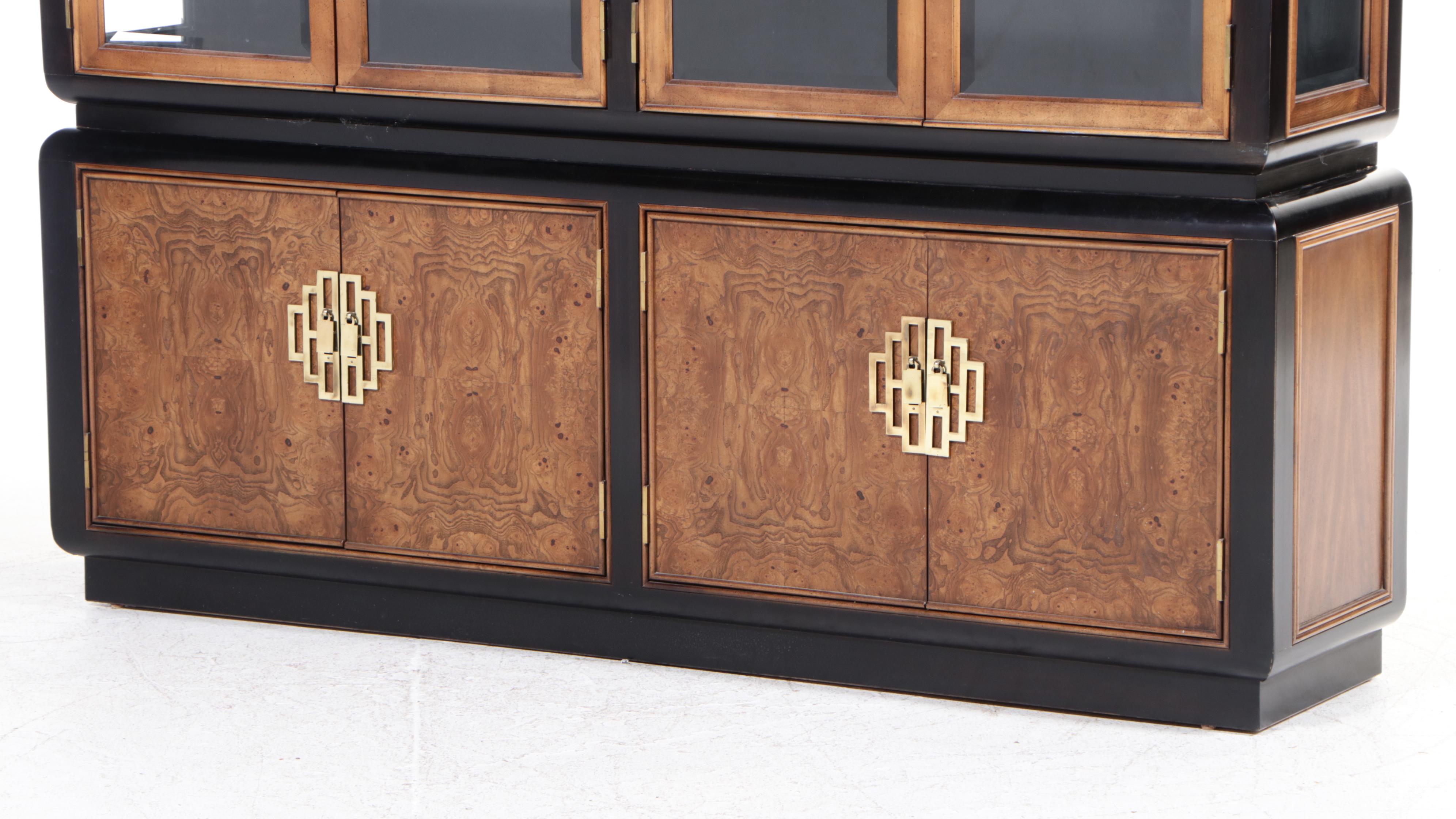 Century Furniture Chin Hua Ebonized and Burlwood China Cabinet