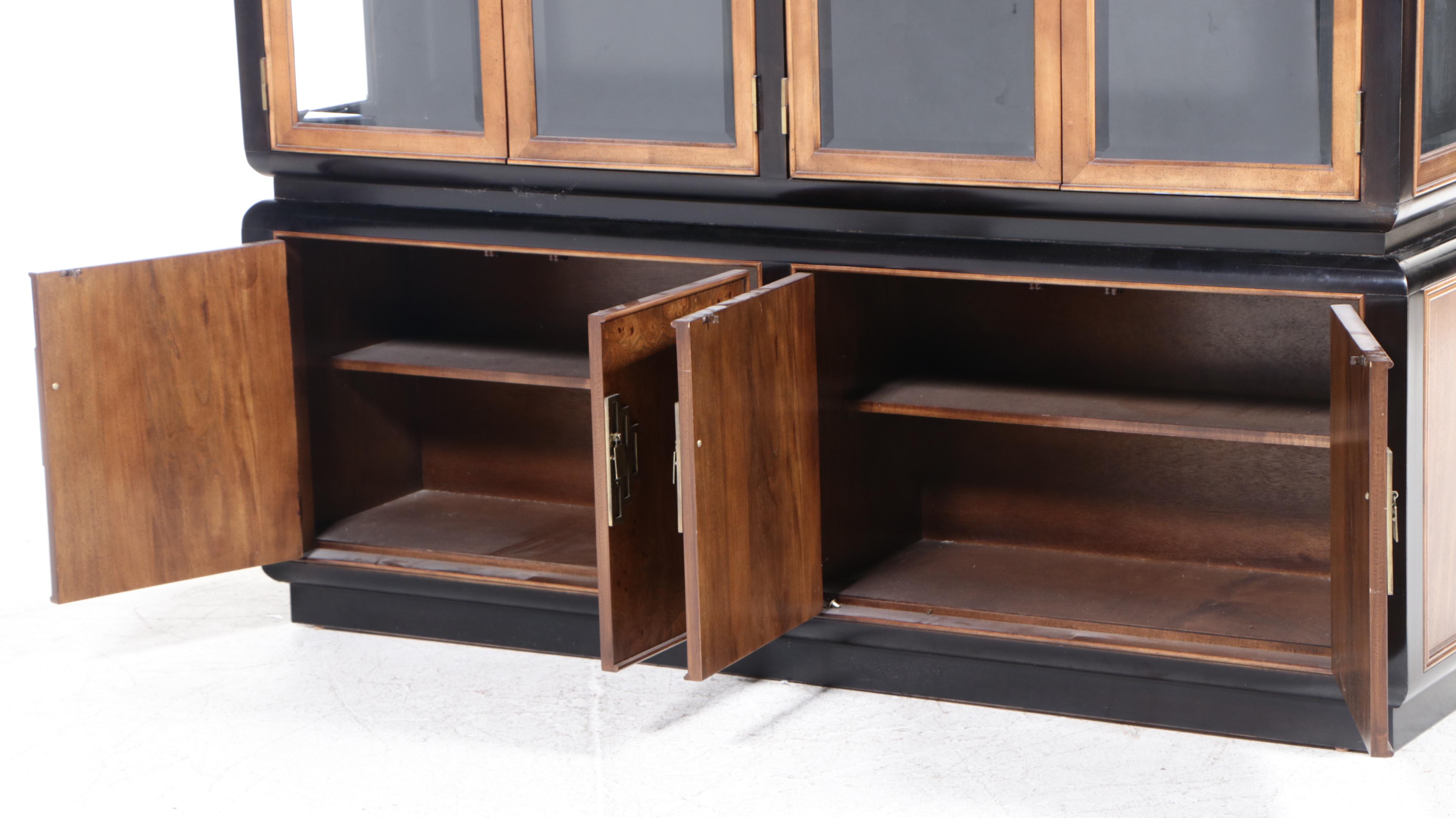 Century Furniture Chin Hua Ebonized and Burlwood China Cabinet