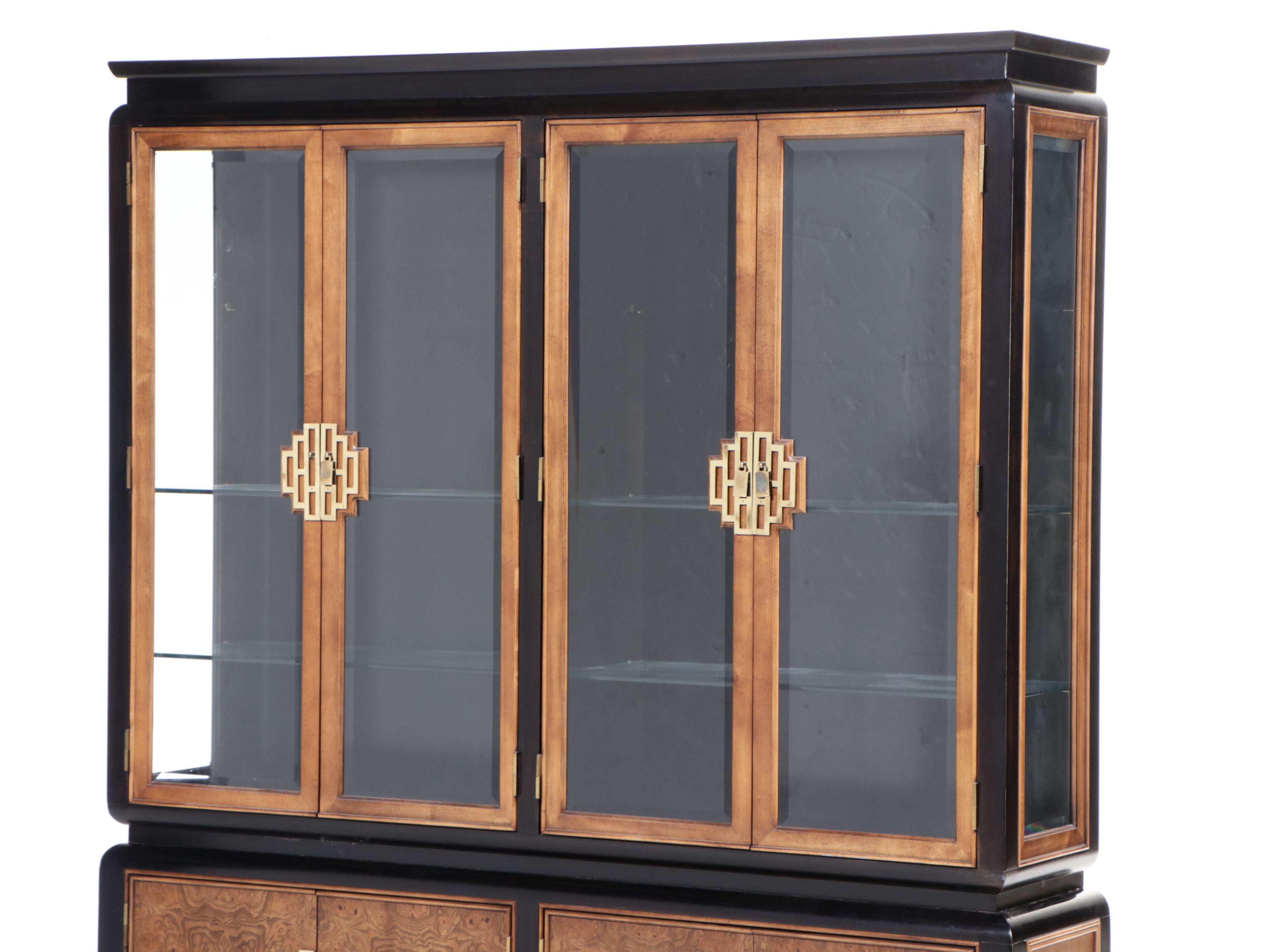 Century Furniture Chin Hua Ebonized and Burlwood China Cabinet