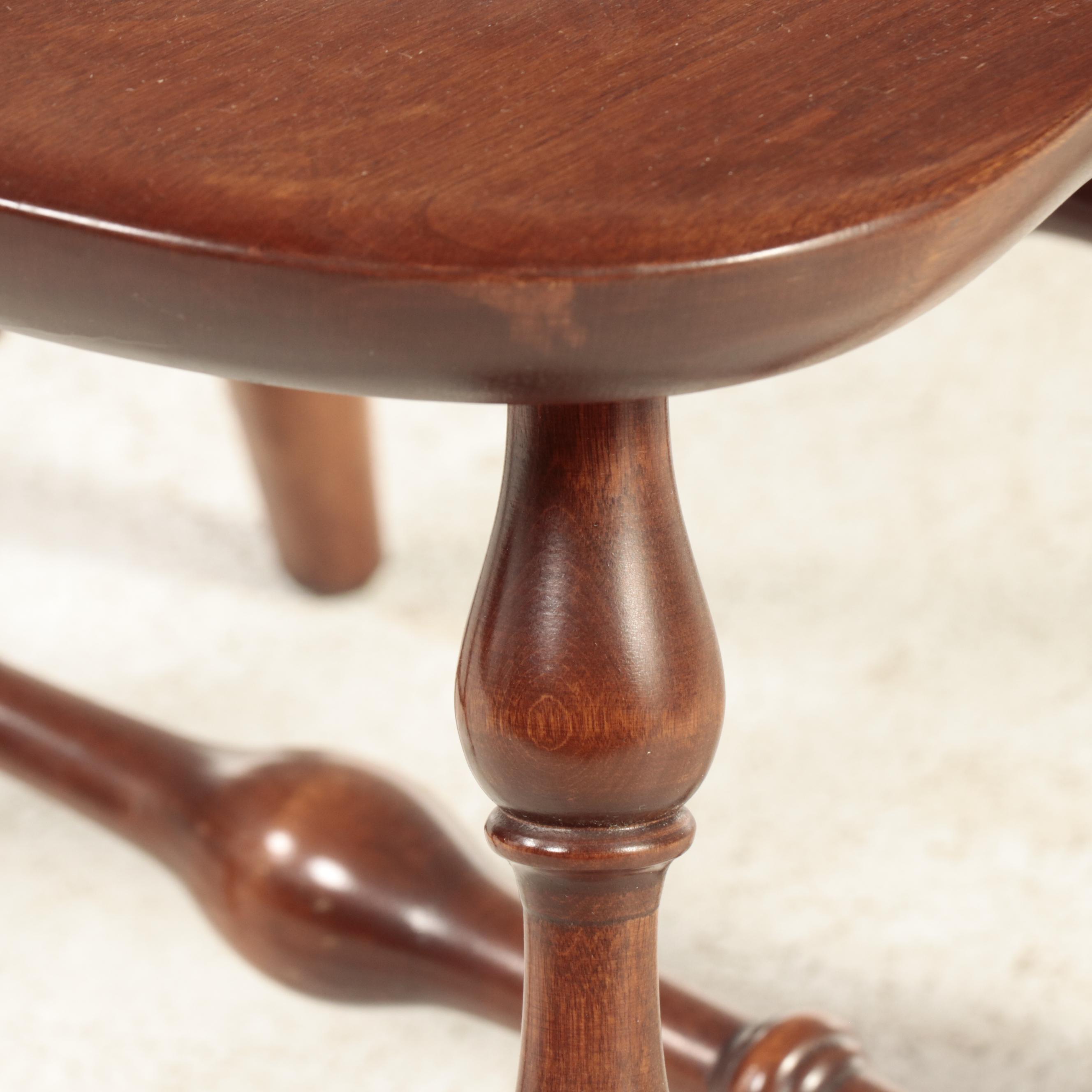 Four Nichols & Stone Colonial Style Cherrywood-Stained Windsor Dining Chairs