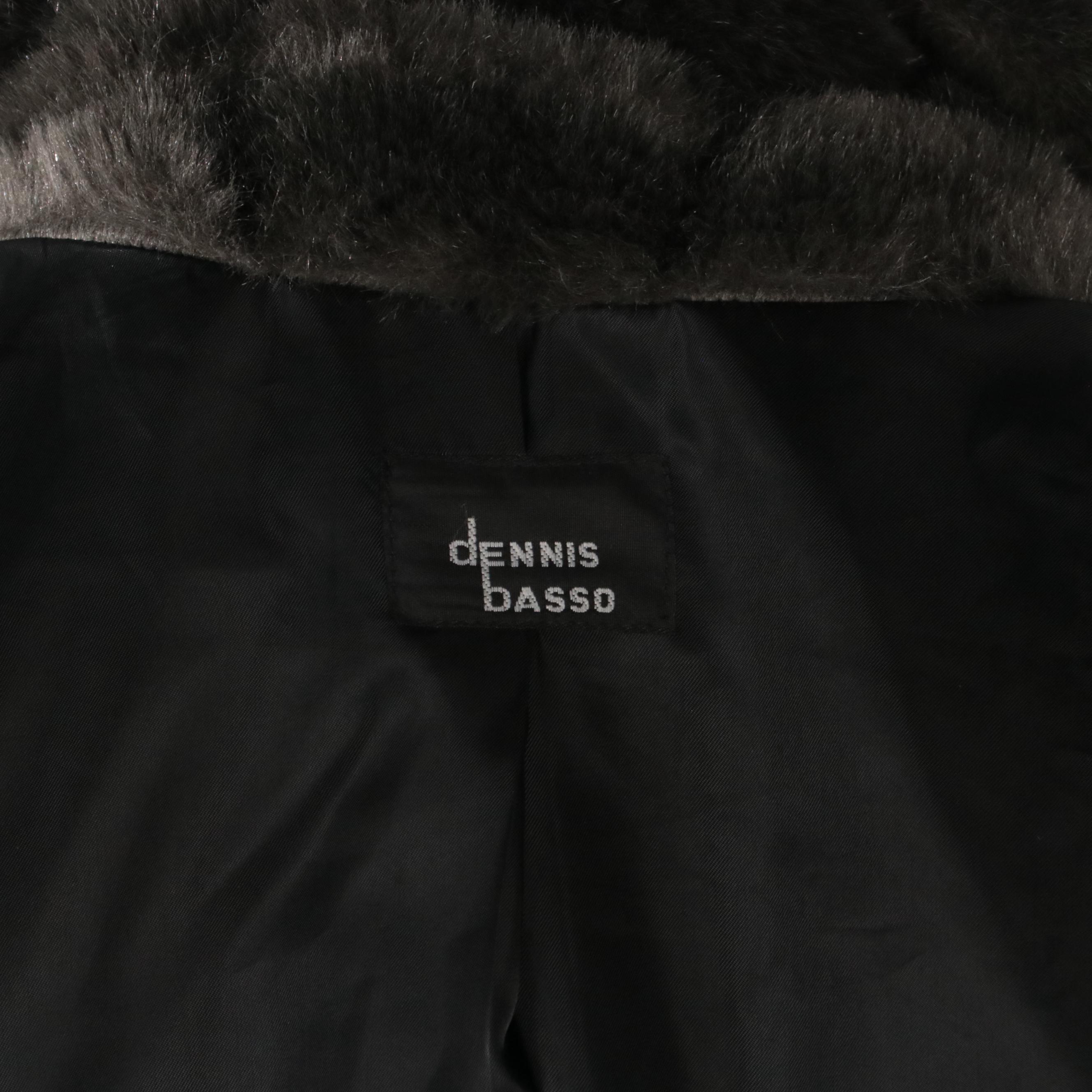 Dennis Basso Faux Fur Hooded Coat