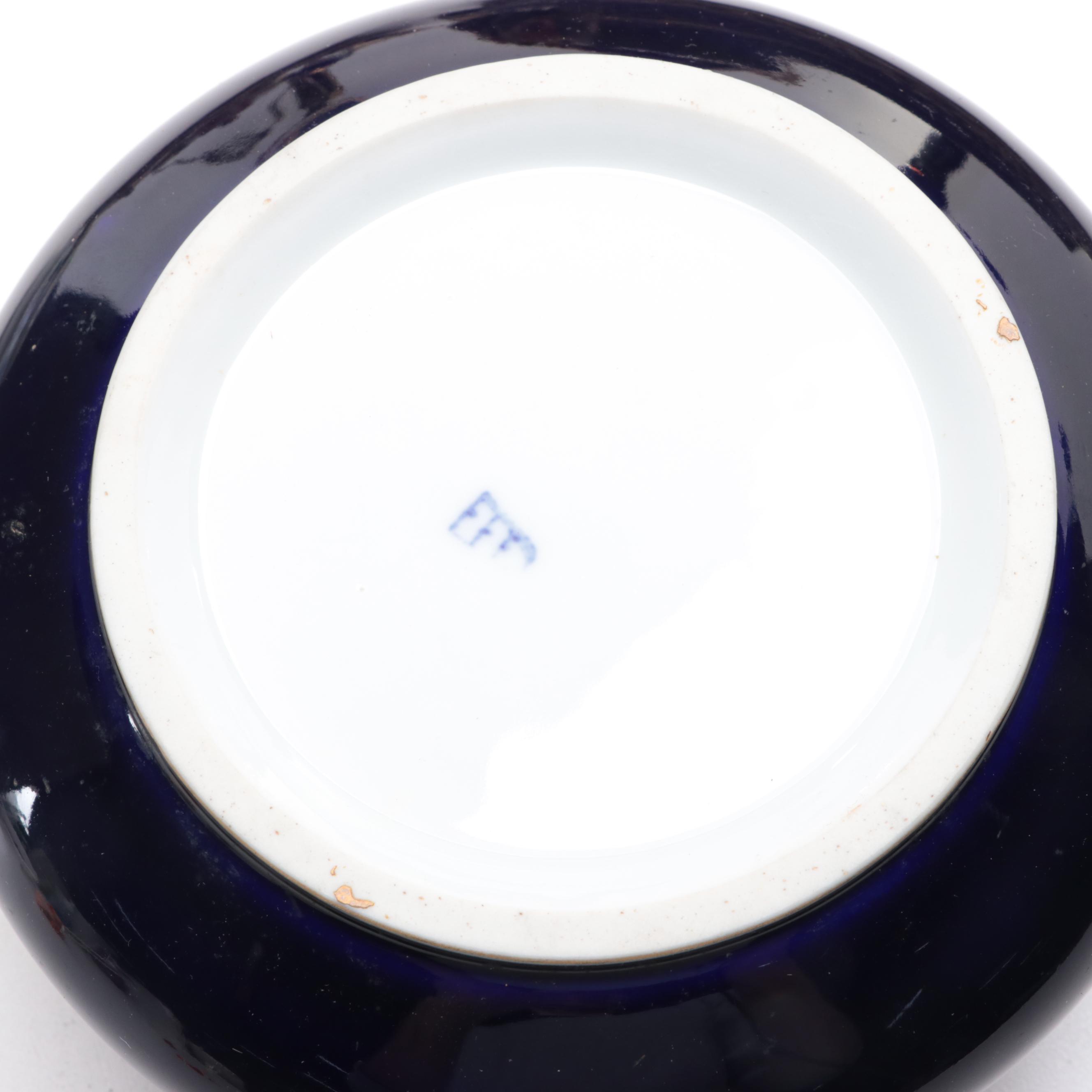 Hand-Painted Floral Motif Porcelain Trinket Box with More Vanity Accessories