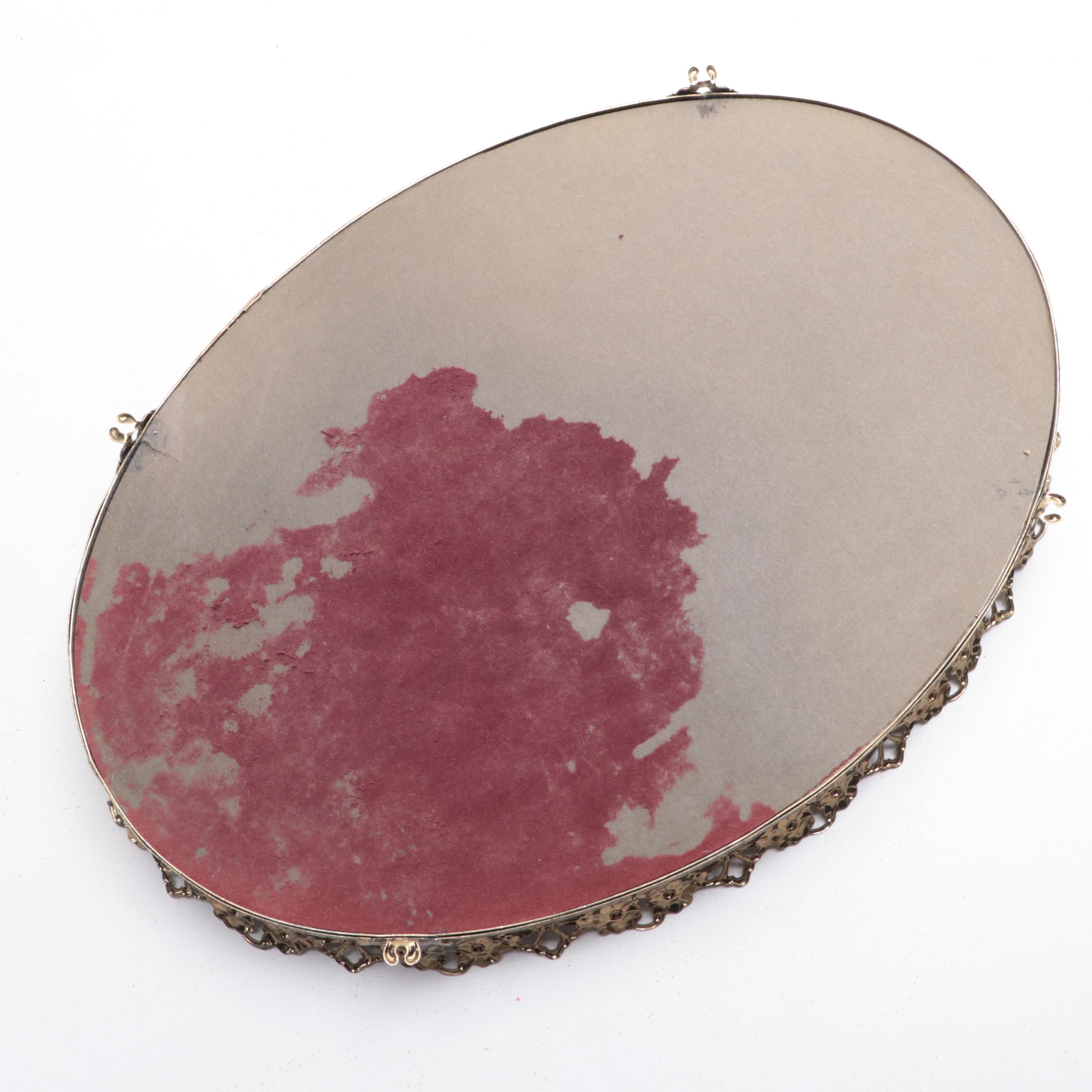 Hand-Painted Floral Motif Porcelain Trinket Box with More Vanity Accessories