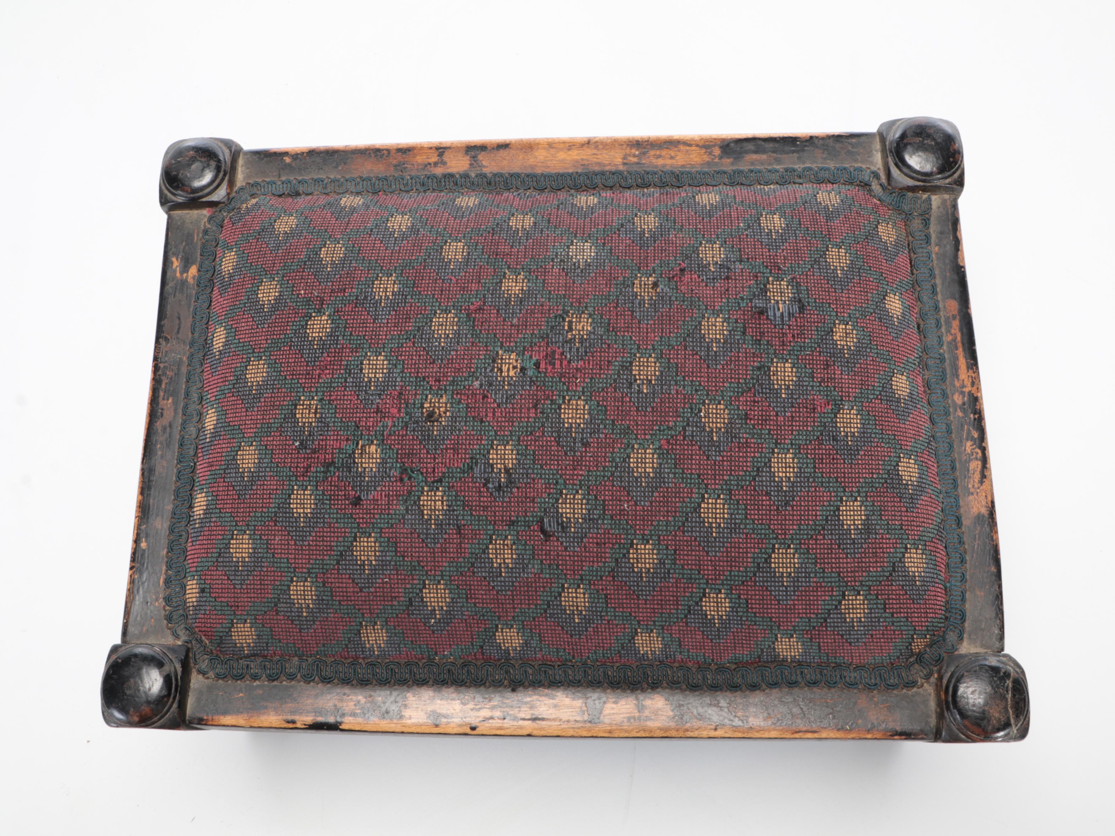 William and Mary Style Barley Twist Leg Footstool