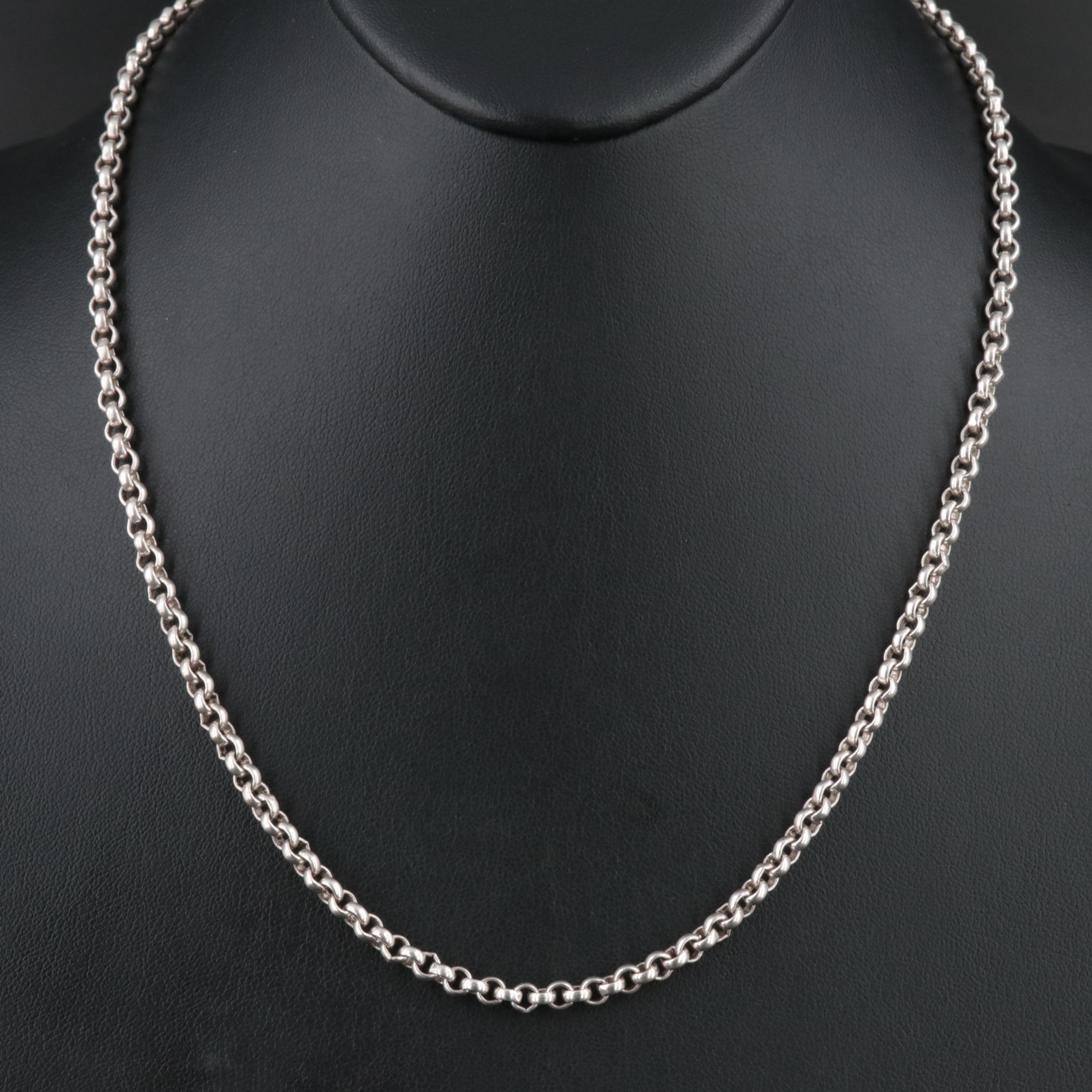 Fine Silver Rolo Chain Necklace