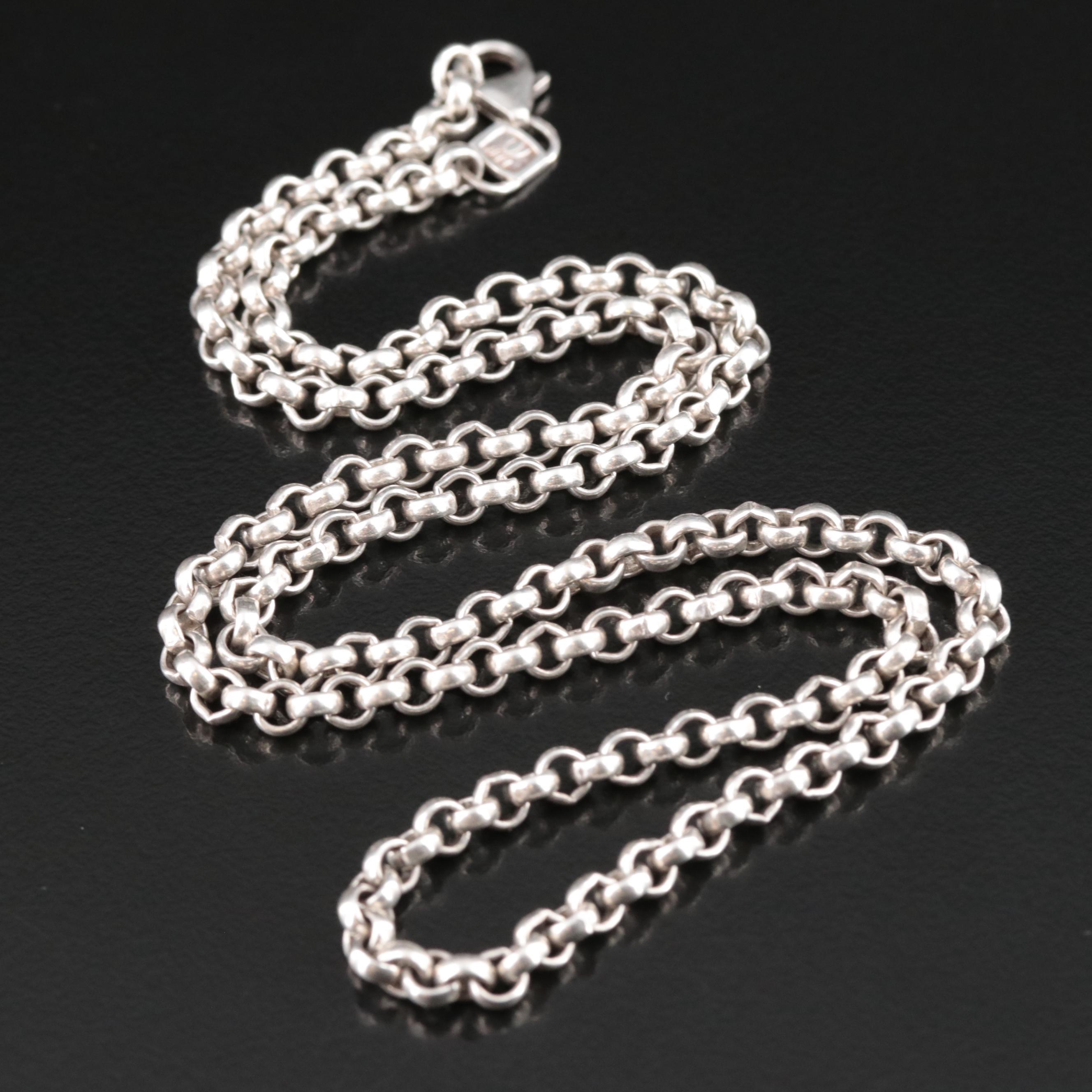 Fine Silver Rolo Chain Necklace