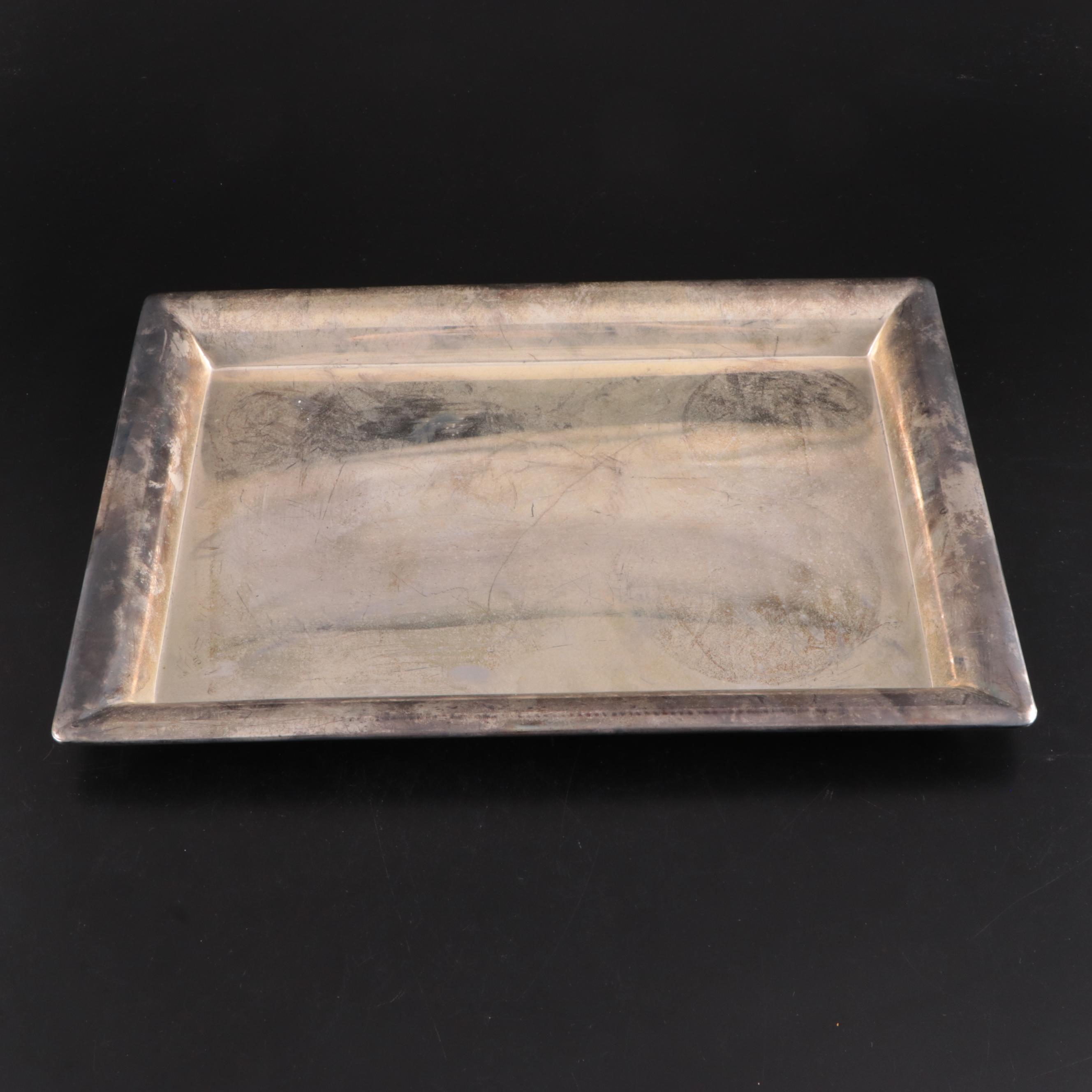 Godinger Silver Art Co. Ltd. Silver Plate Square Tray with Silver Plate Tea Set