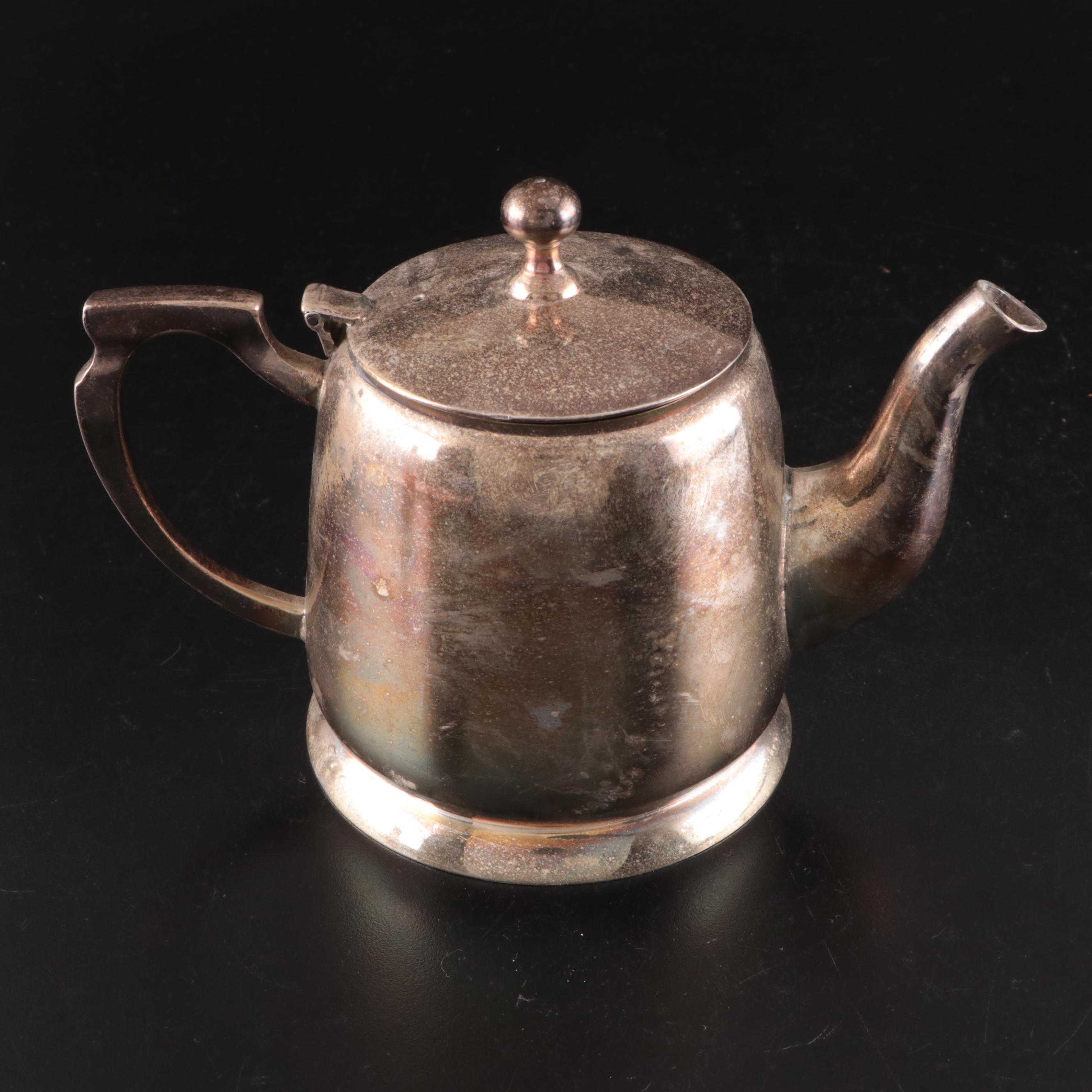 Godinger Silver Art Co. Ltd. Silver Plate Square Tray with Silver Plate Tea Set