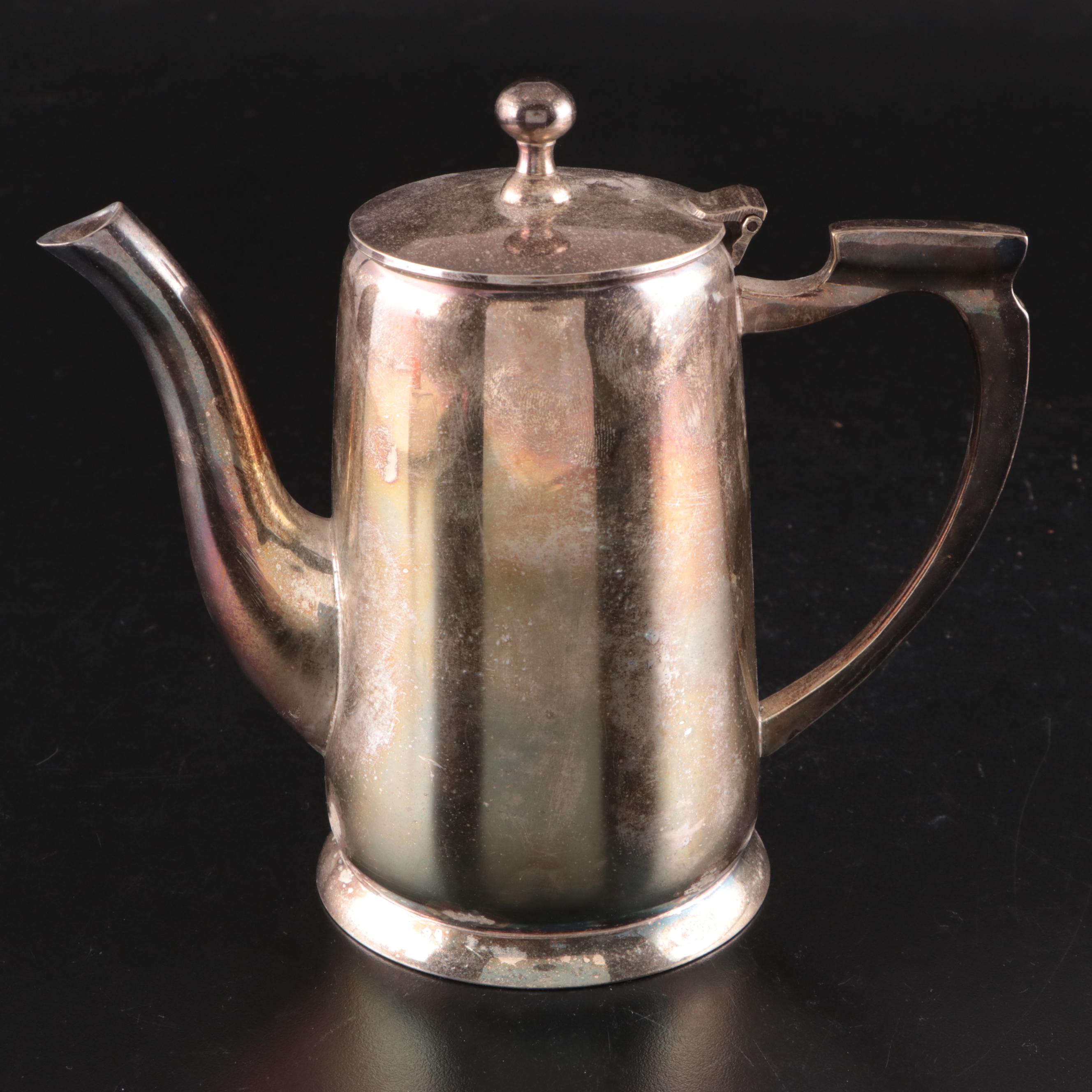 Godinger Silver Art Co. Ltd. Silver Plate Square Tray with Silver Plate Tea Set