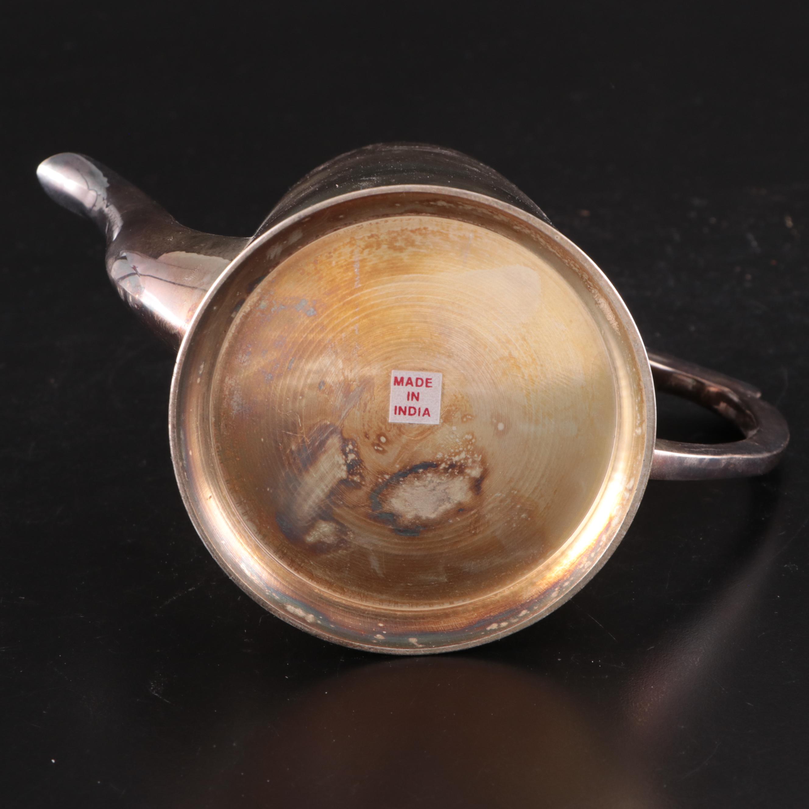 Godinger Silver Art Co. Ltd. Silver Plate Square Tray with Silver Plate Tea Set