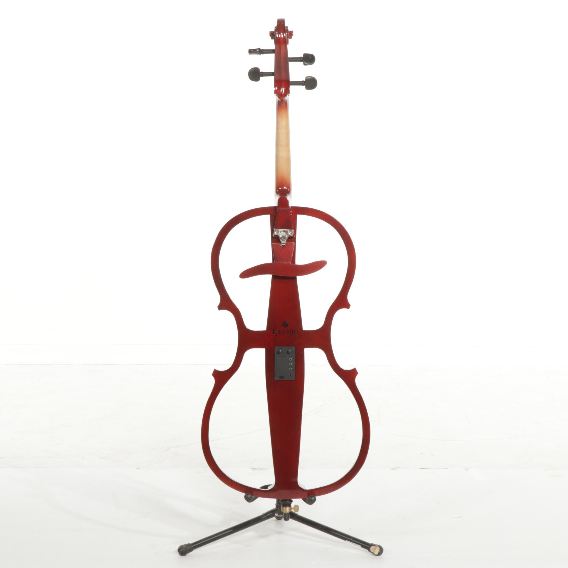 Cecilio Electric Cello With Nylon Case and Fender Amp