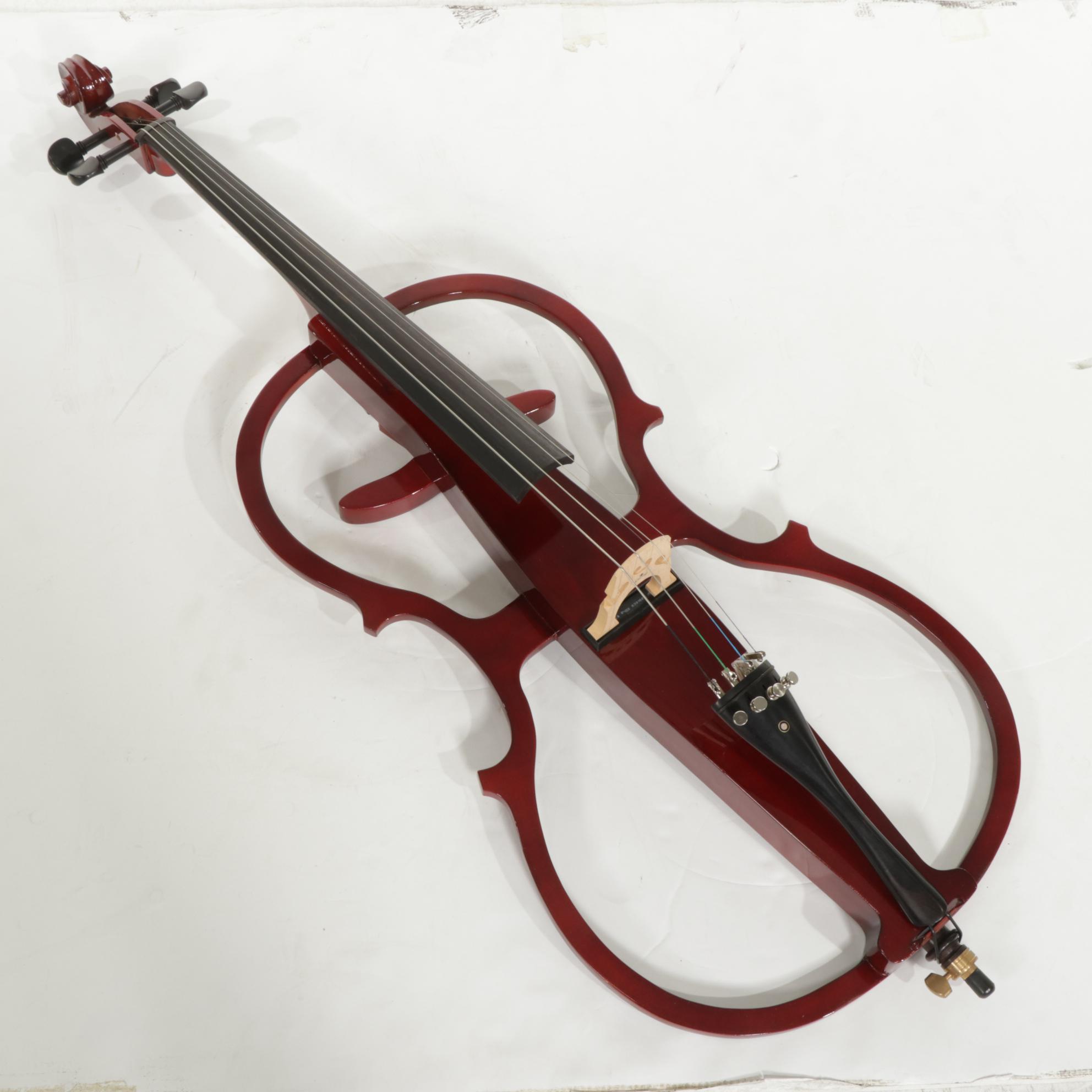 Cecilio Electric Cello With Nylon Case and Fender Amp