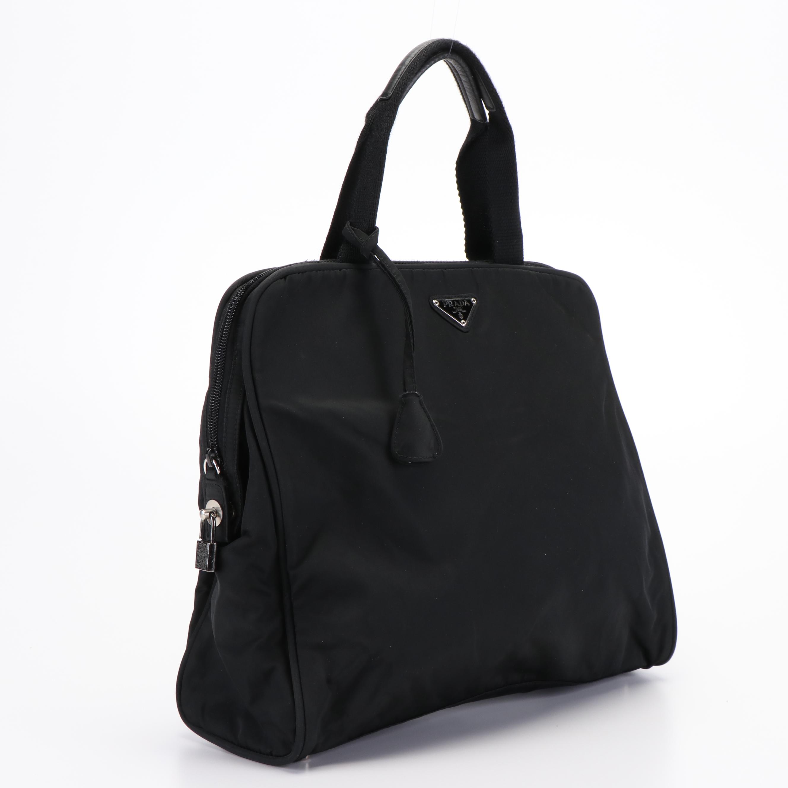 Prada Zip Around Tote Medium in Black Tessuto Nylon