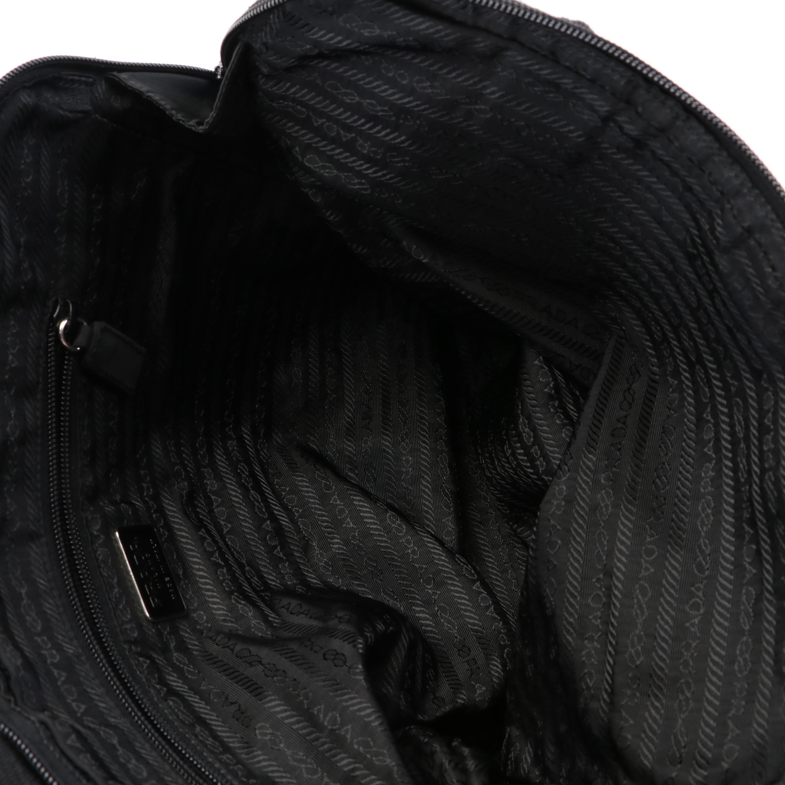 Prada Zip Around Tote Medium in Black Tessuto Nylon