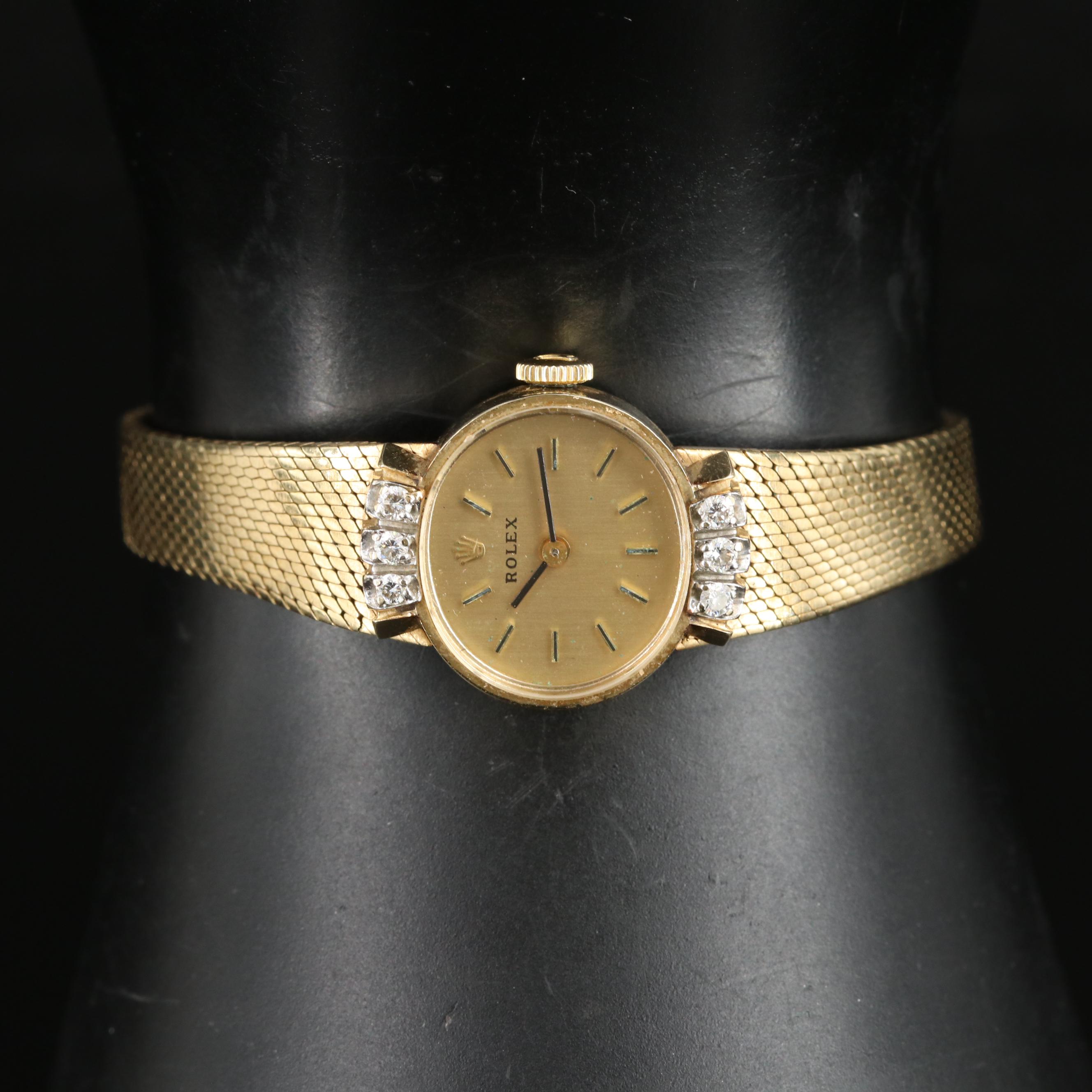Vintage 14K Rolex Diamond Watch