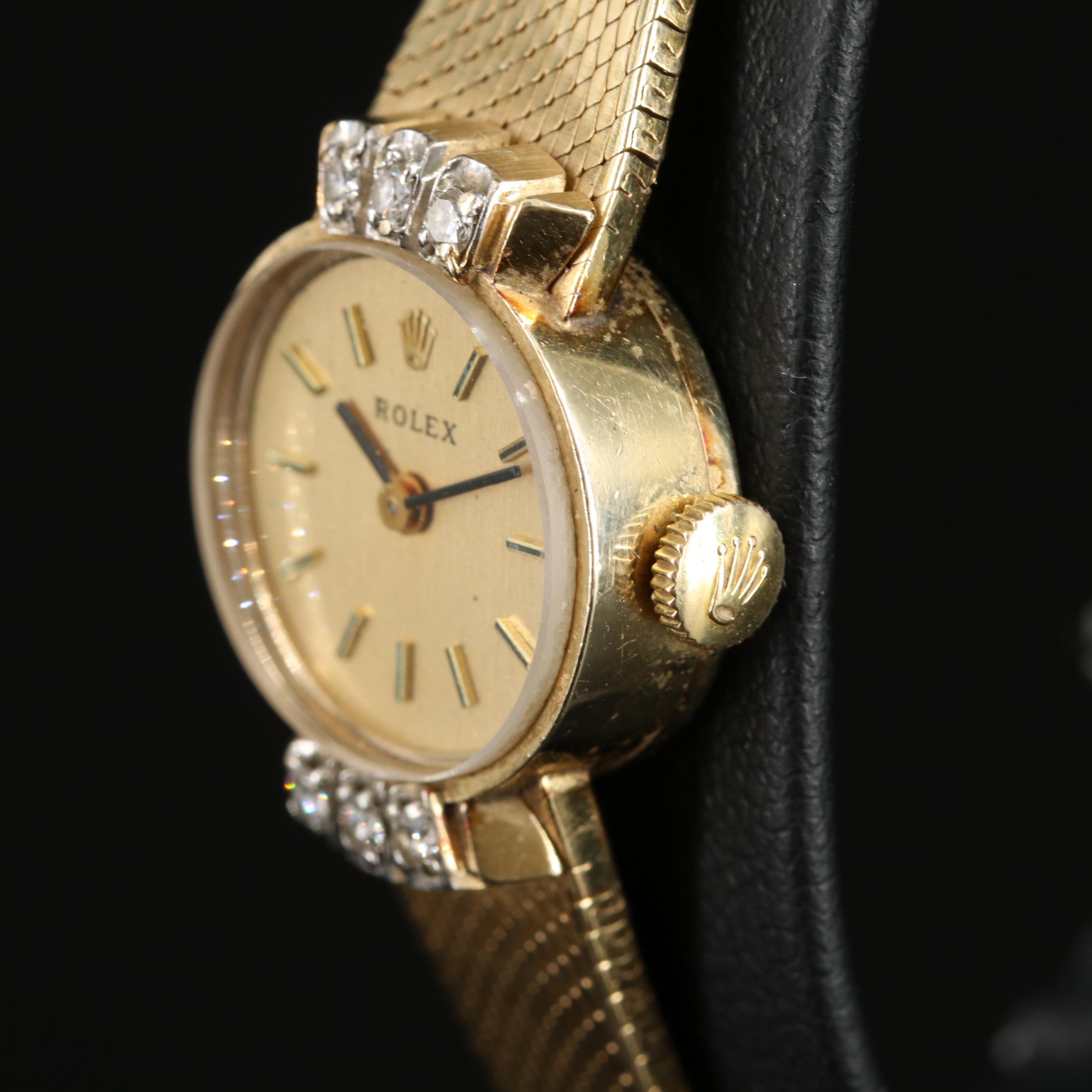 Vintage 14K Rolex Diamond Watch