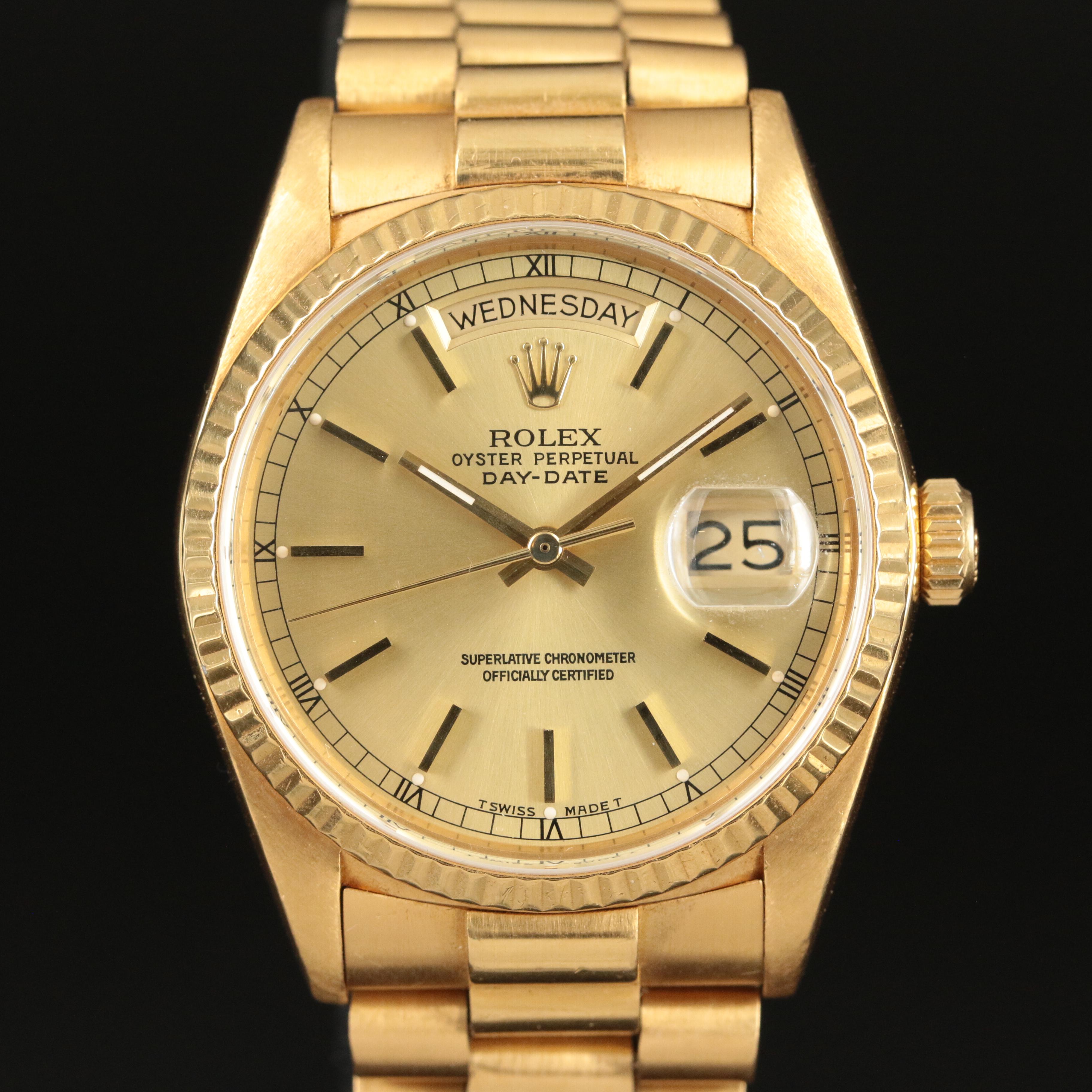 1986 Rolex 18K President Day-Date Watch
