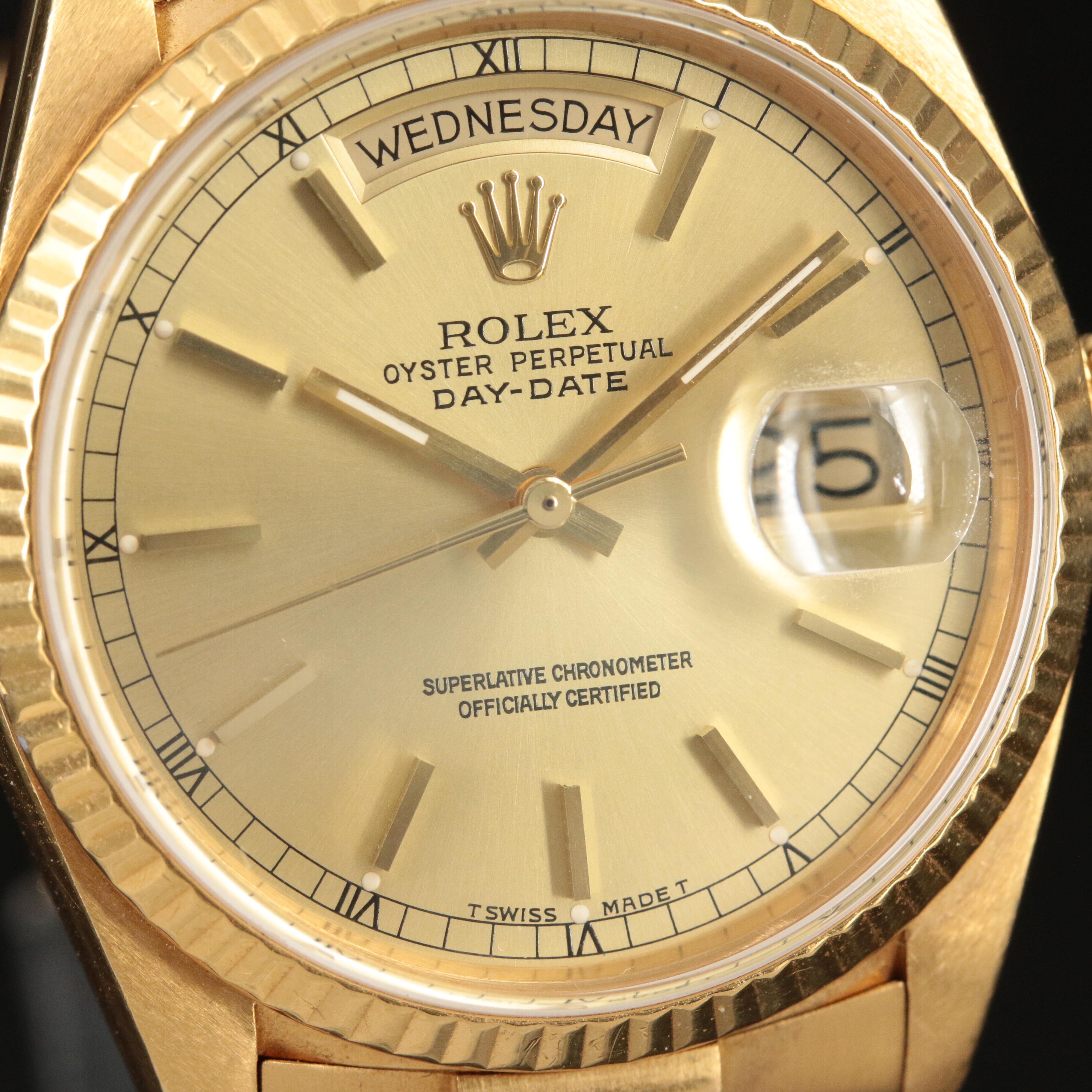 1986 Rolex 18K President Day-Date Watch