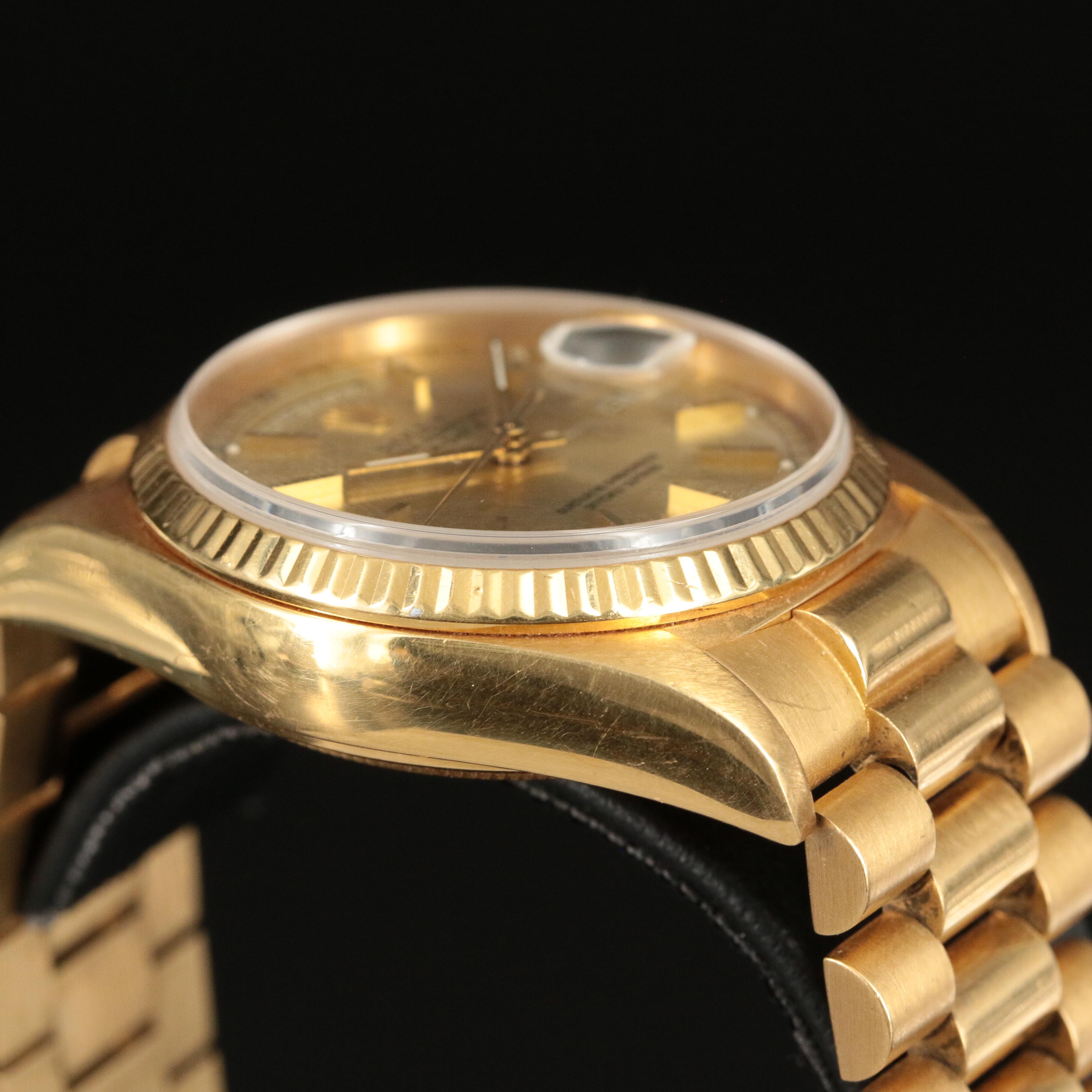 1986 Rolex 18K President Day-Date Watch