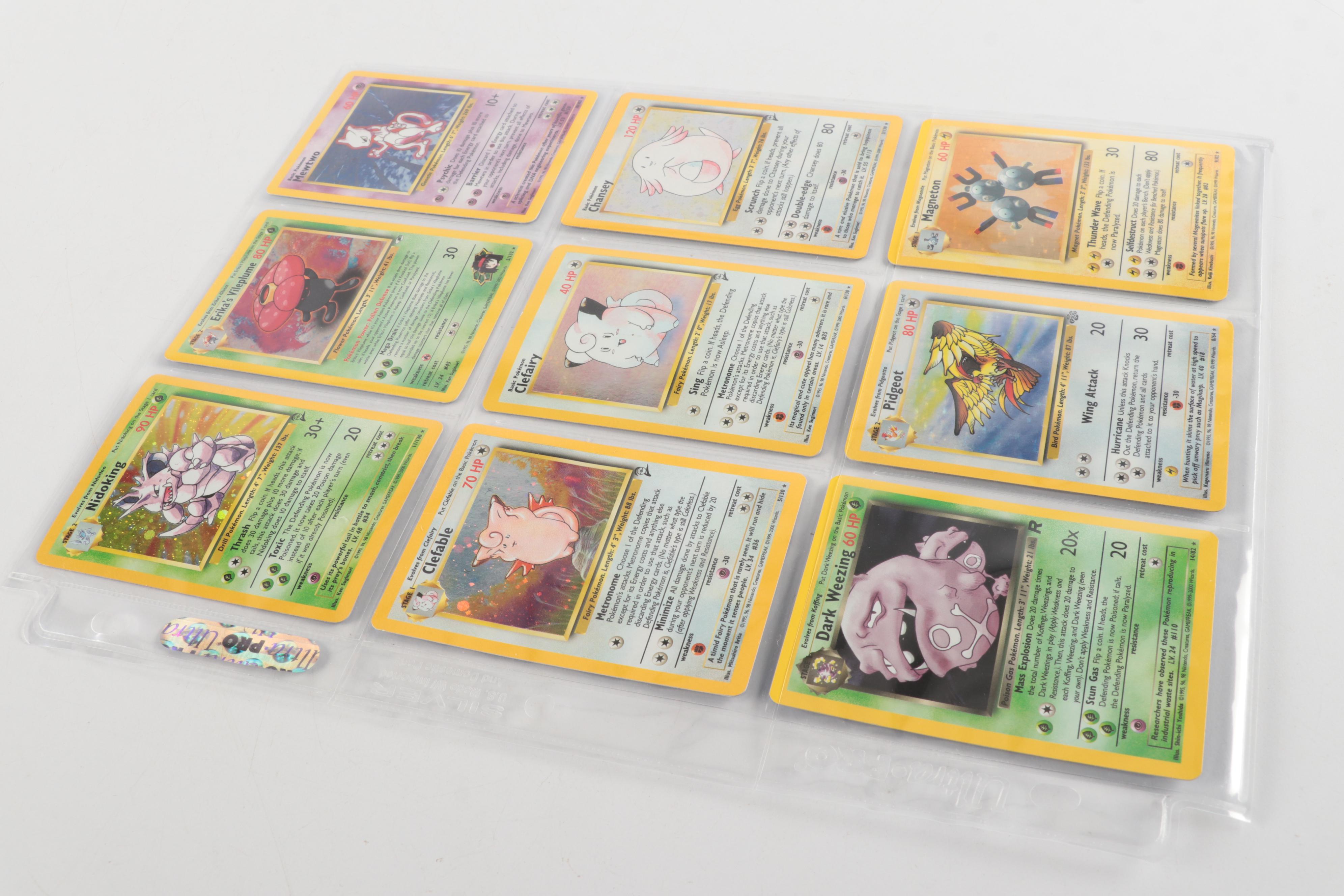 Vintage Pokémon Holographic Cards Featuring Mewtwo and More, 1990s–2000s