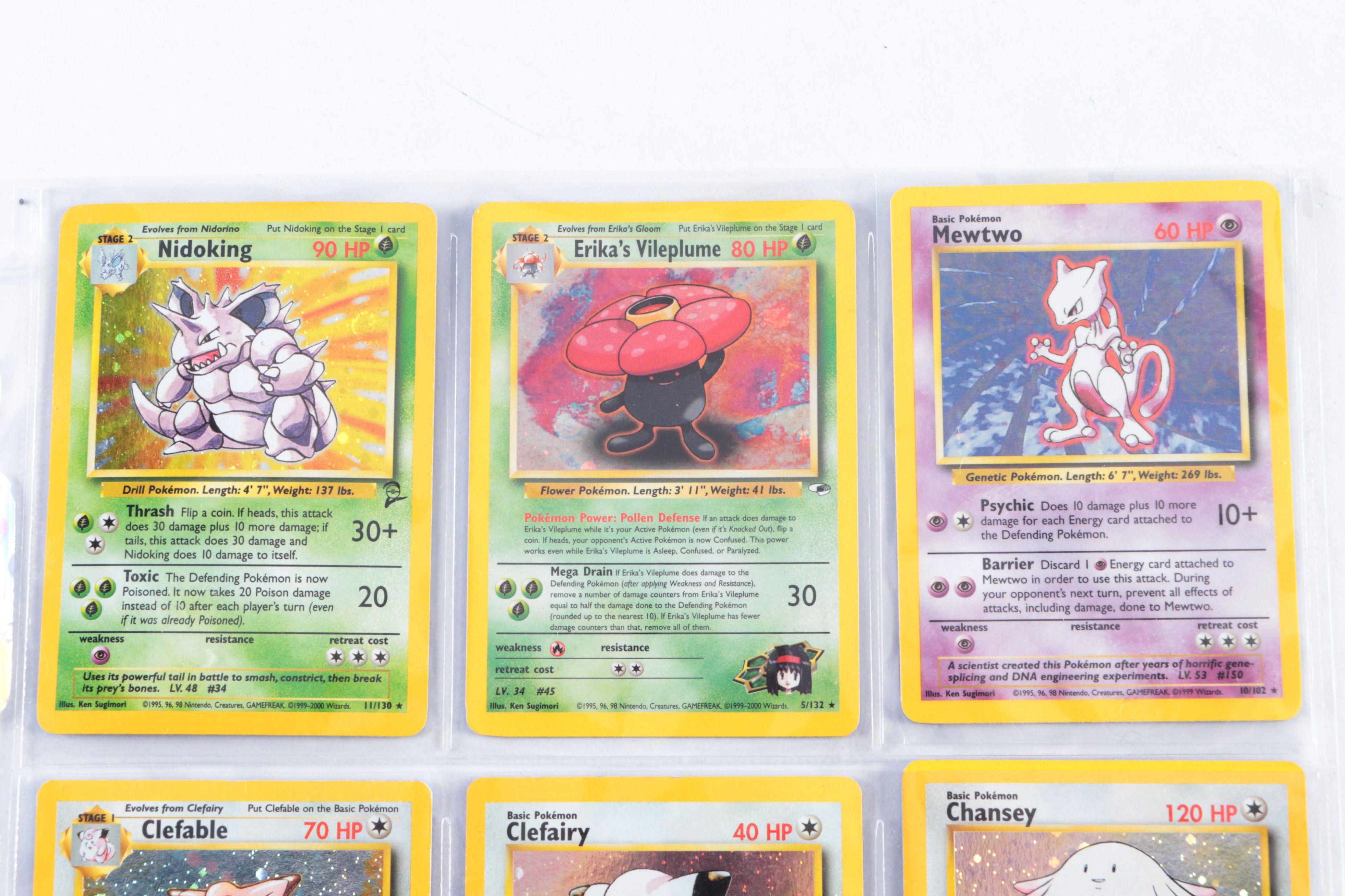 Vintage Pokémon Holographic Cards Featuring Mewtwo and More, 1990s–2000s