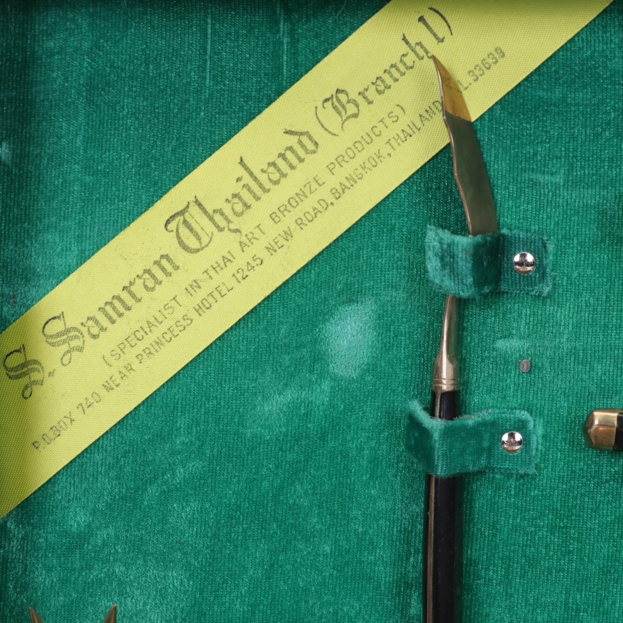 S. Samran Thailand Bronze Alloy and Rosewood Flatware and Serving Utensils