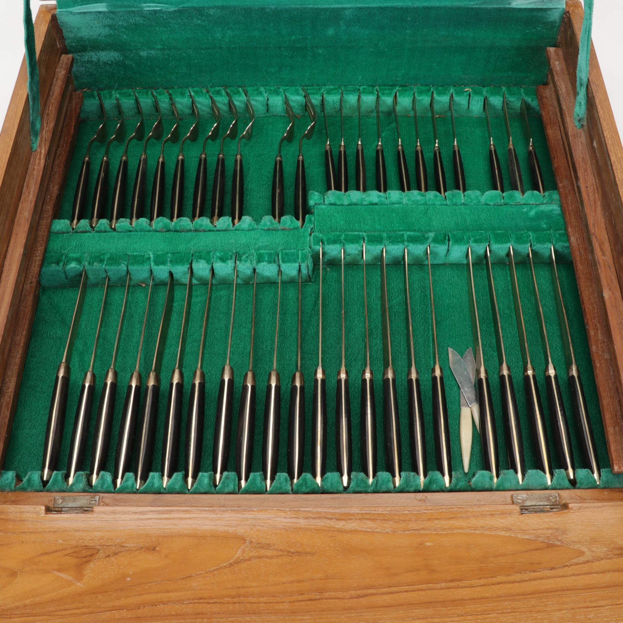 S. Samran Thailand Bronze Alloy and Rosewood Flatware and Serving Utensils